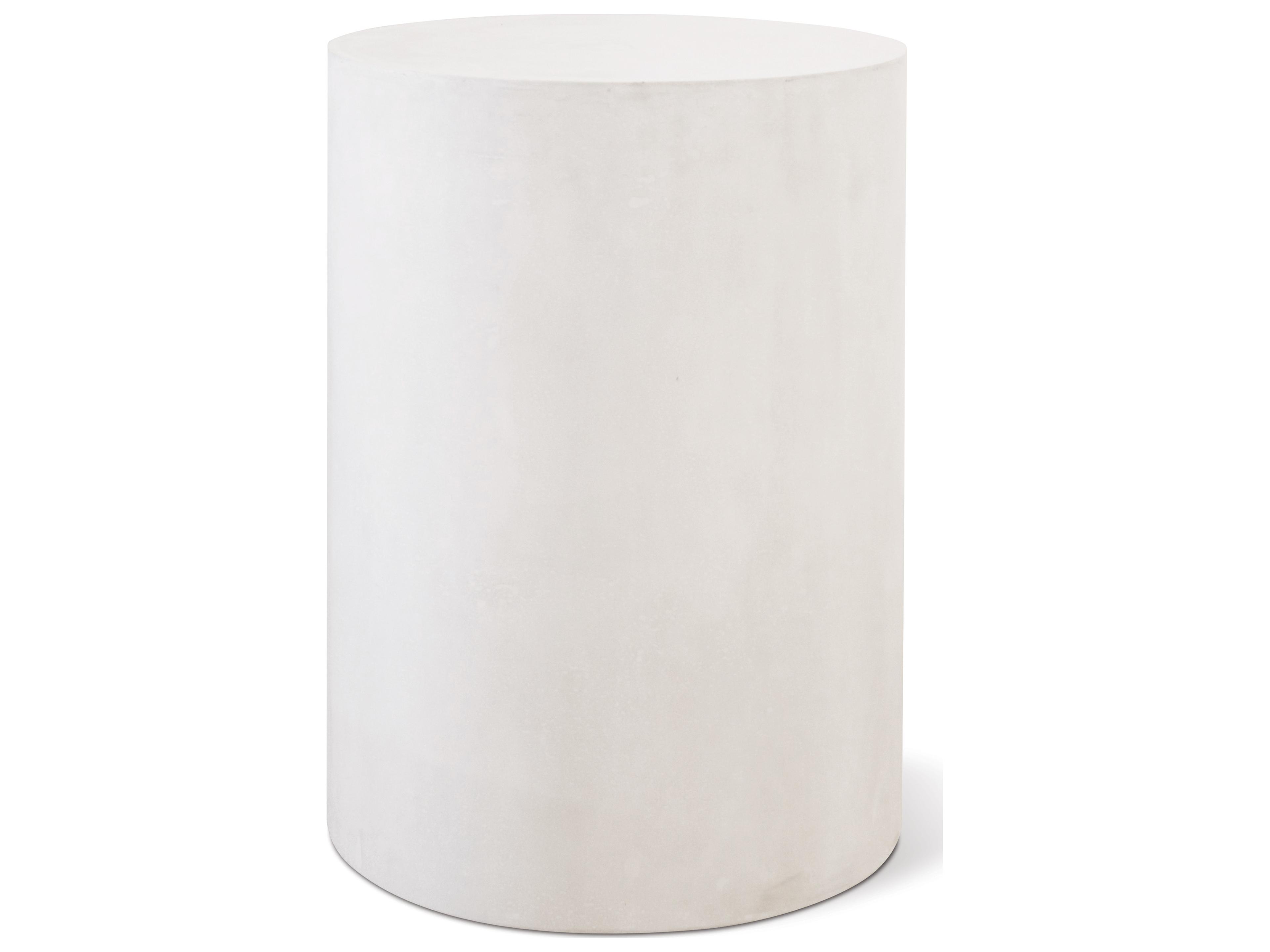 Perpetual Round Accent Table in Ivory White Concrete