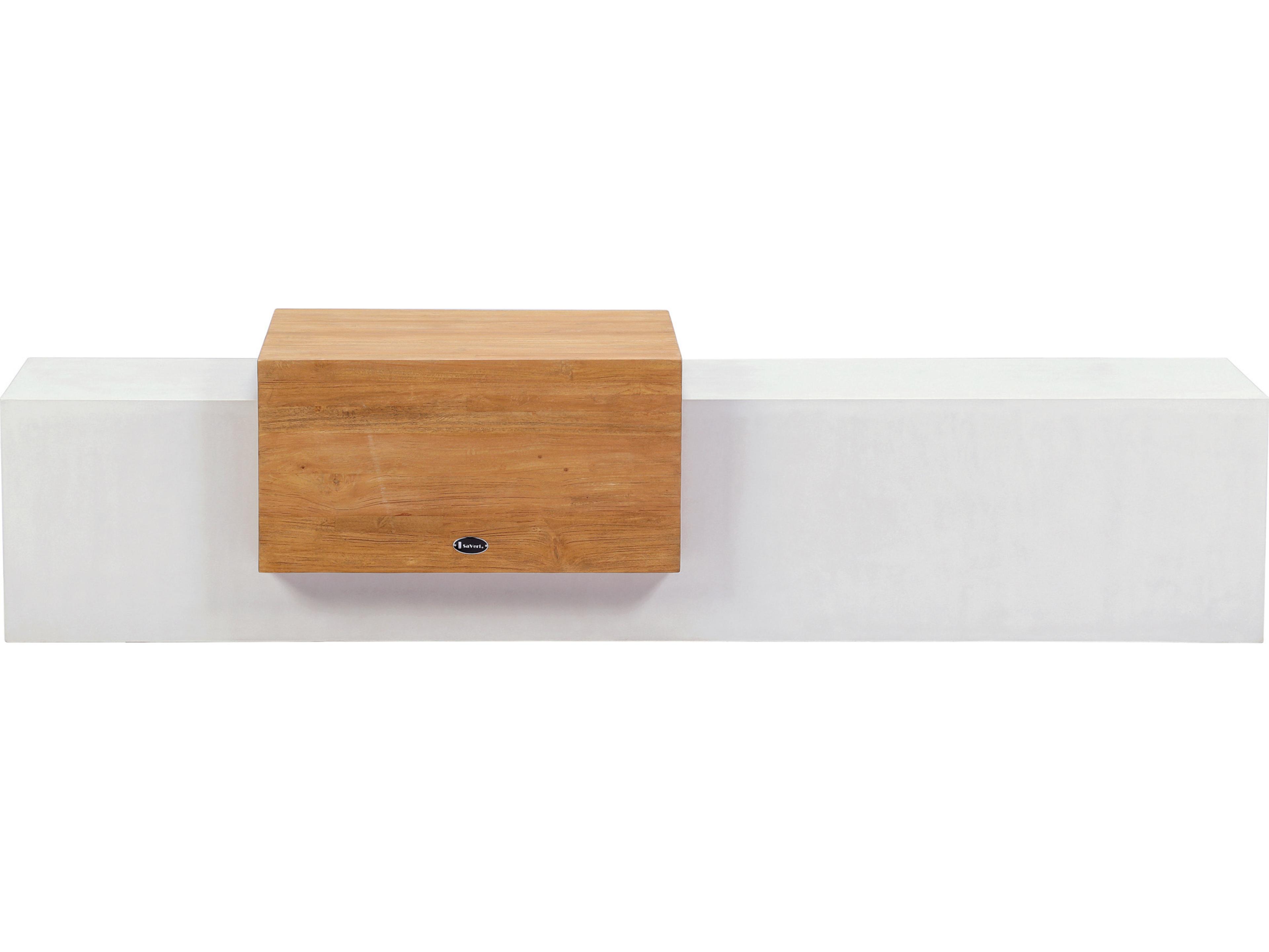 Seasonal Living Lightweight Concrete Ebony White Bench