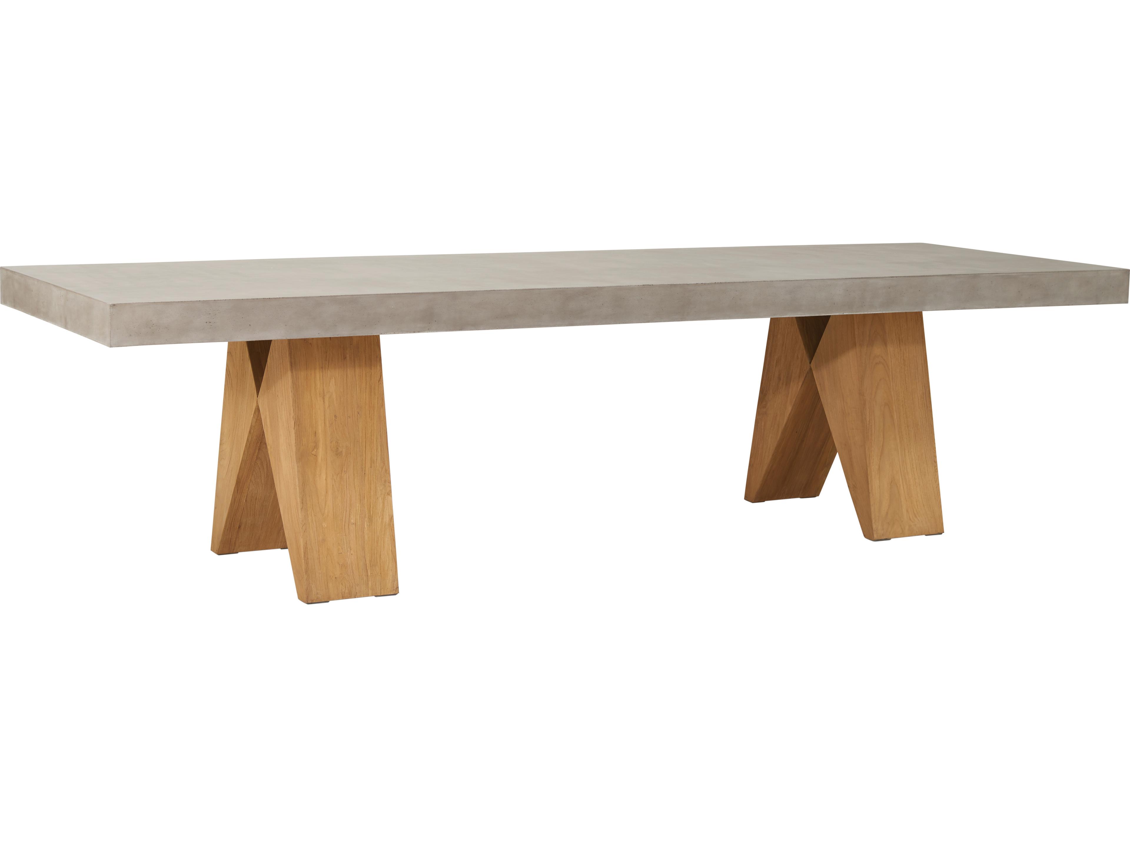Perpetual Teak Slate Grey Clip Rectangular Patio Dining Table