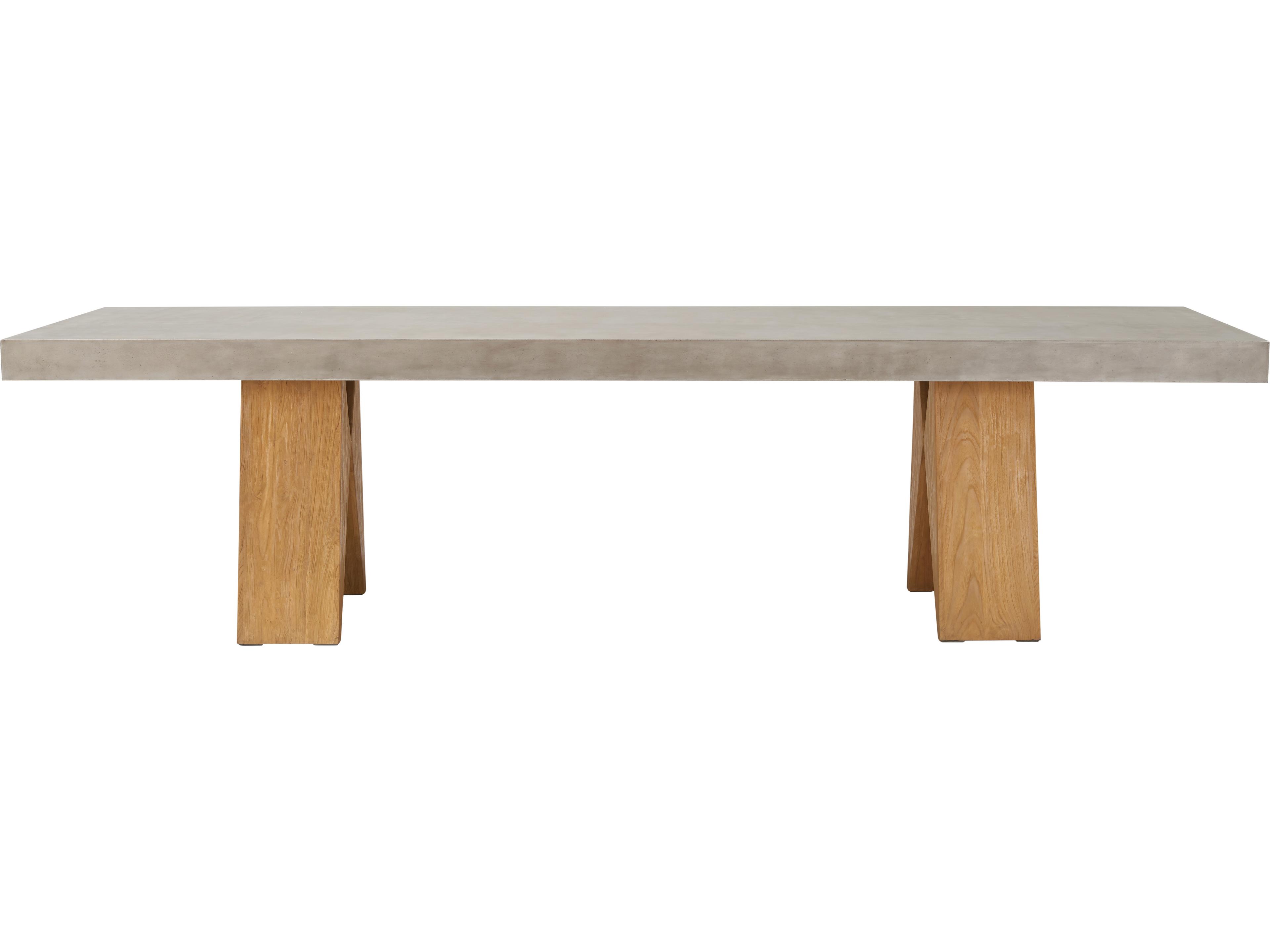 Seasonal Living Perpetual Teak Slate Grey Clip Rectangular Patio Dining Table