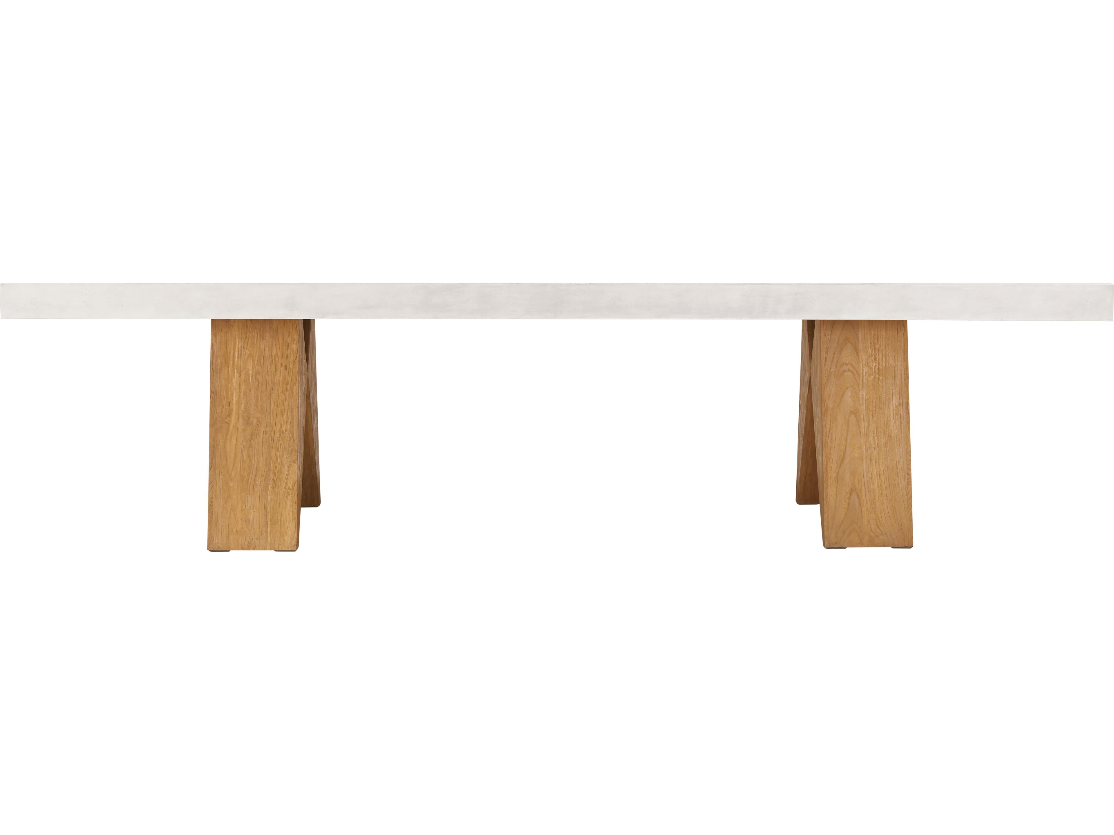 Seasonal Living Perpetual Teak Ebony White Clip Rectangular Outdoor Dining Table