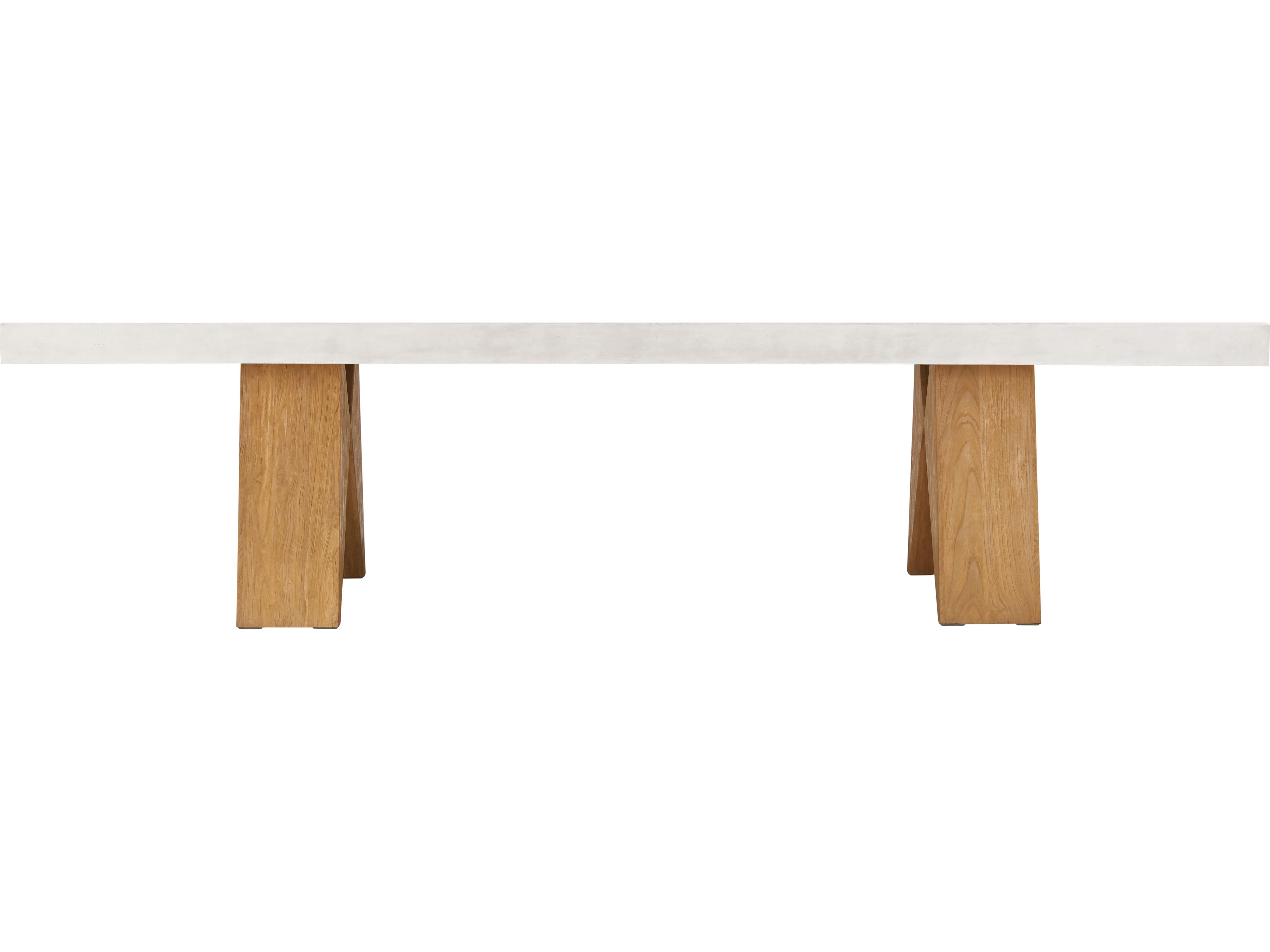 Seasonal Living Perpetual Teak Ebony White Clip Rectangular Outdoor Patio Dining Table