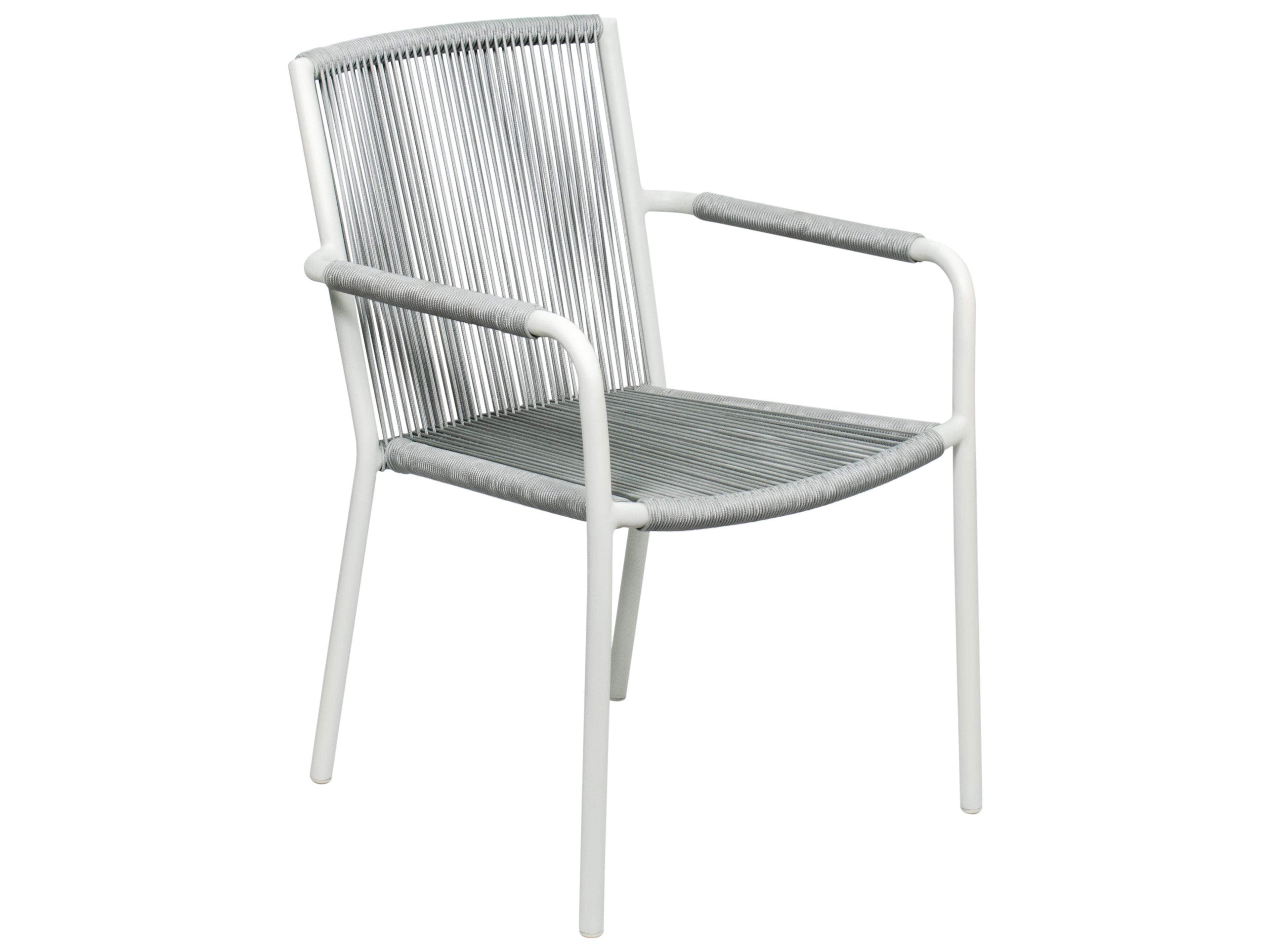 Archipelago Coconut White Aluminum Stockholm Dining Armchair Set of 2