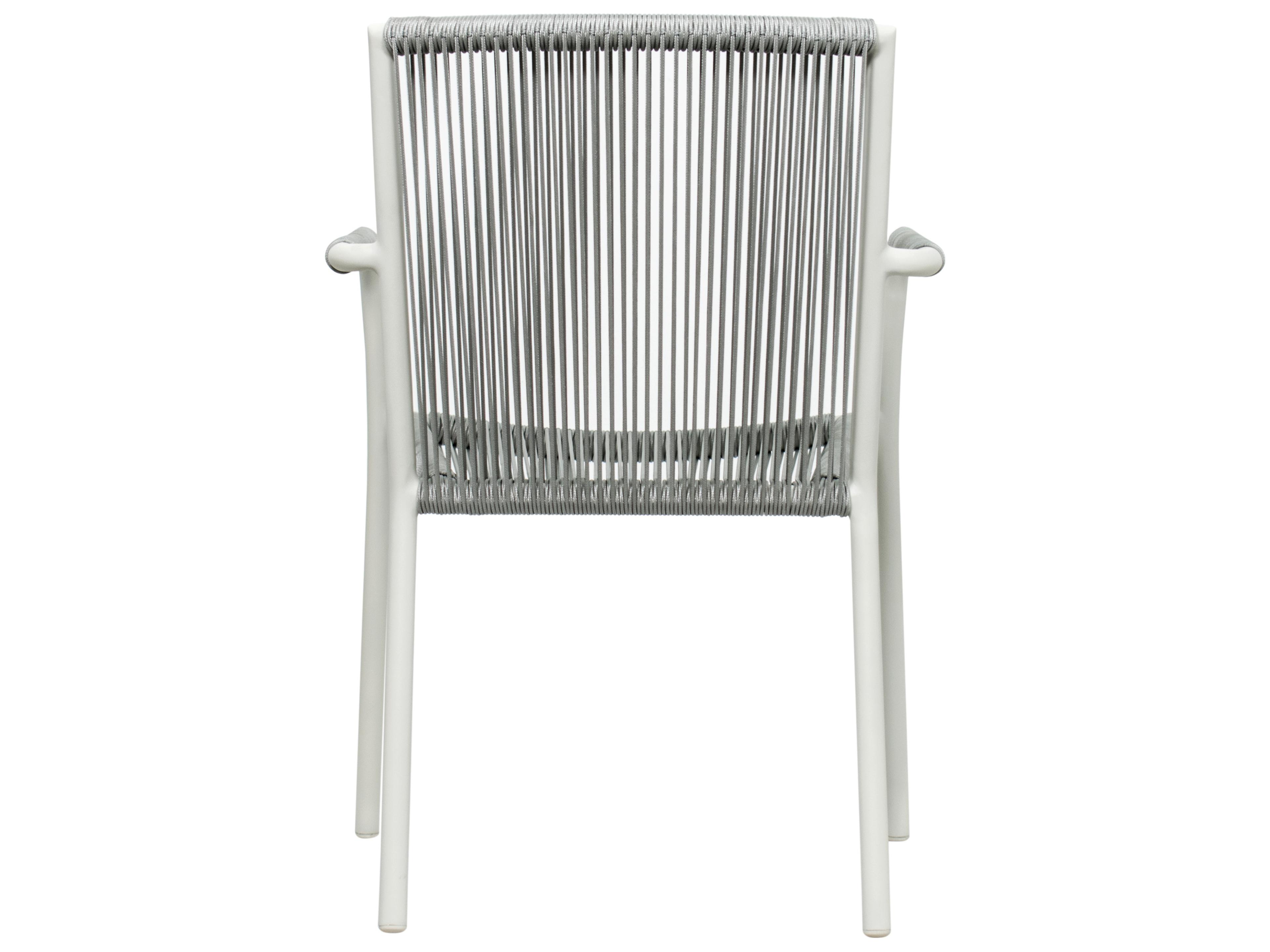 Seasonal Living Archipelago Coconut White Aluminum Stockholm Dining Armchair Set of 2