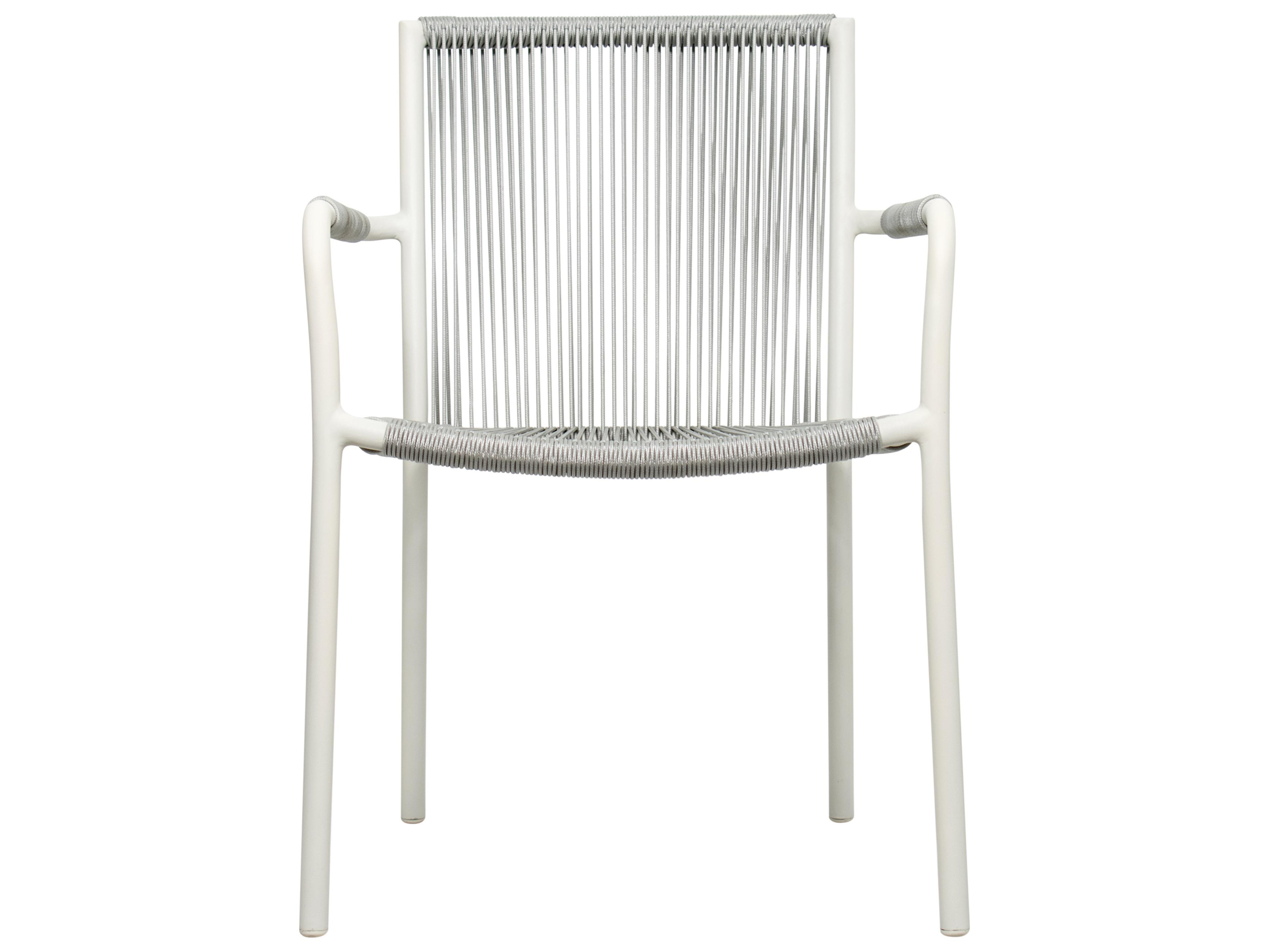Seasonal Living Archipelago Coconut White Aluminum Stockholm Dining Armchair Set of 2