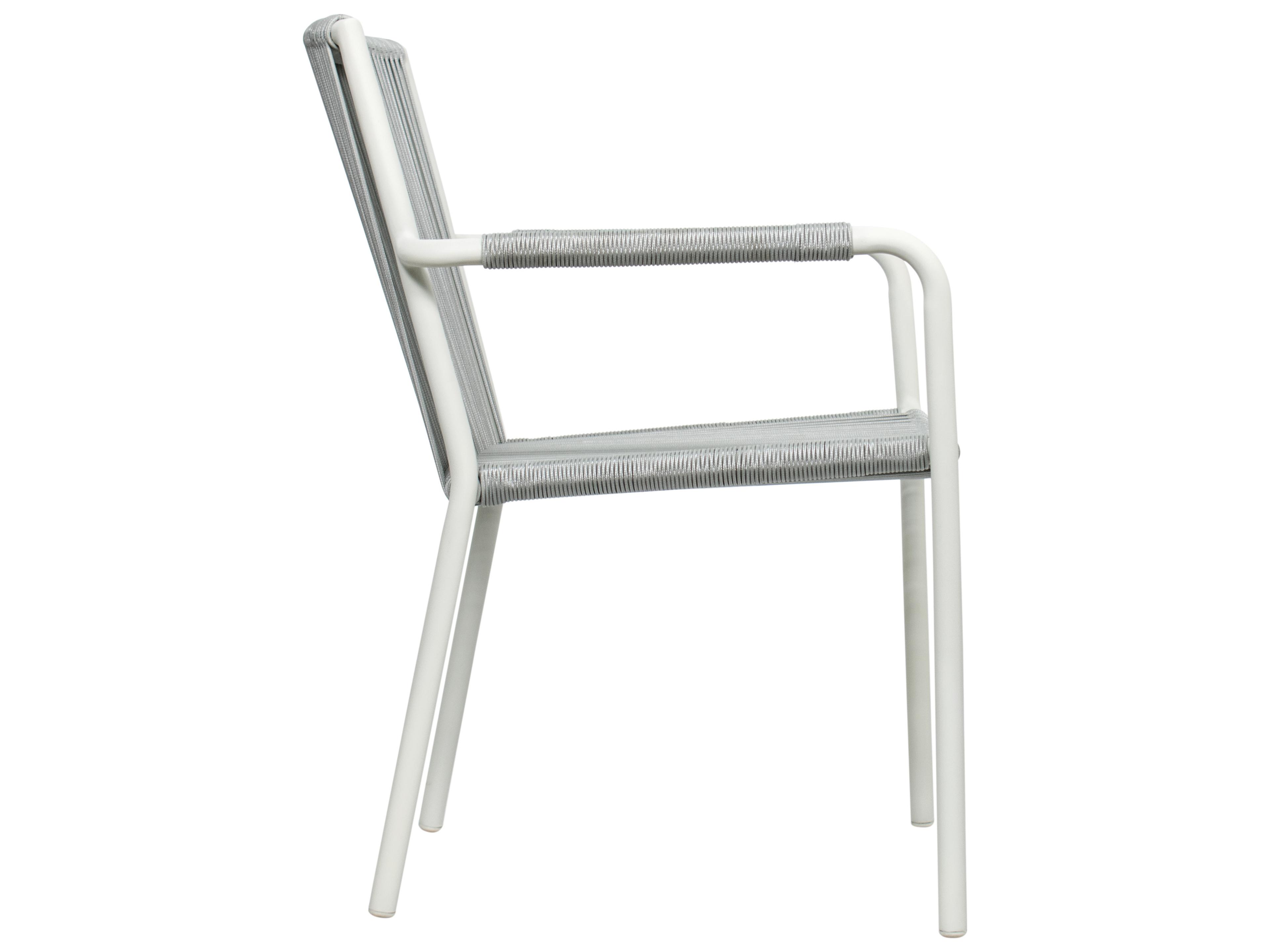 Seasonal Living Archipelago Coconut White Aluminum Stockholm Dining Armchair Set of 2
