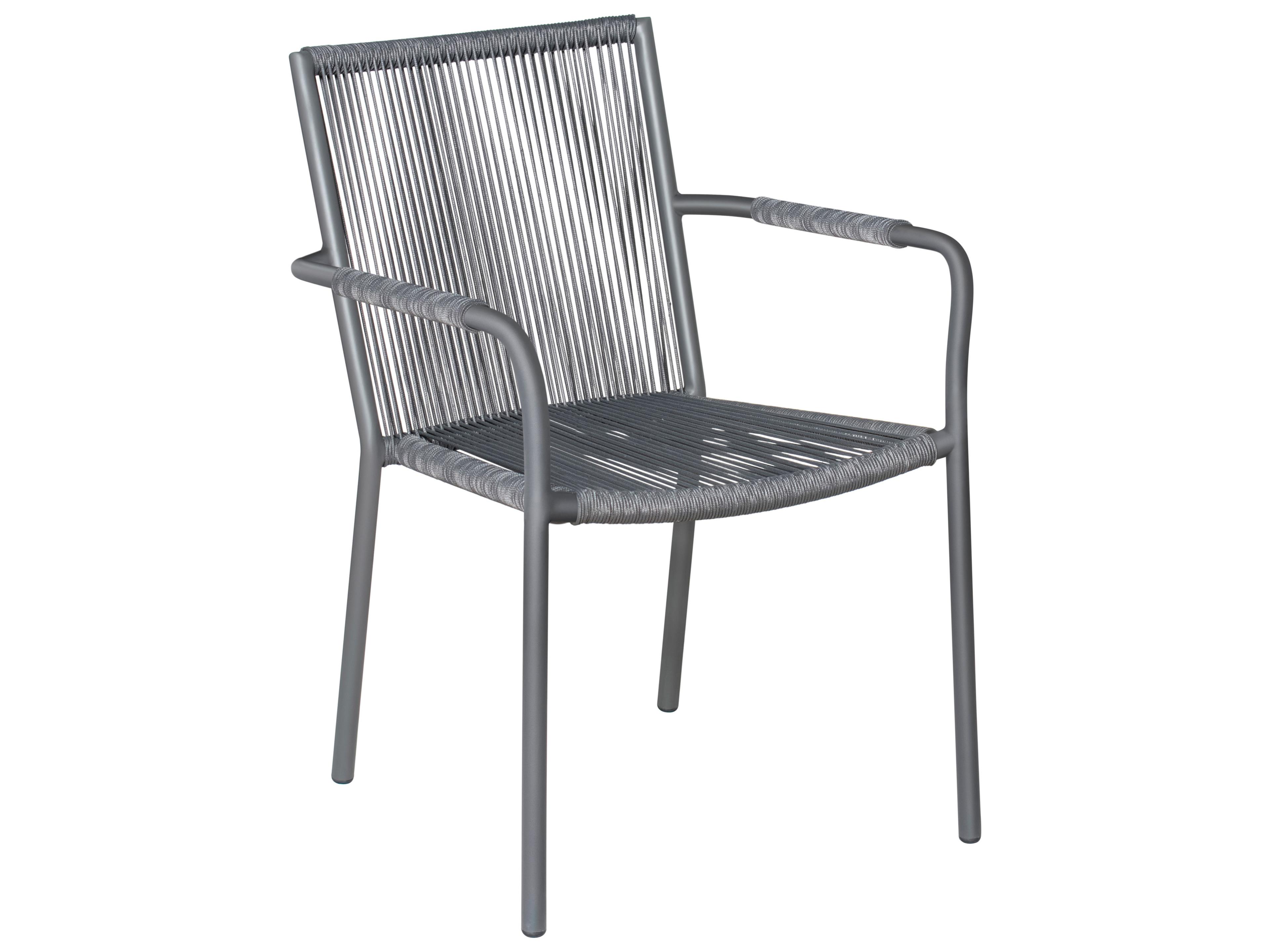 Archipelago Dark Gray Aluminum Stockholm Dining Armchair Set of 2