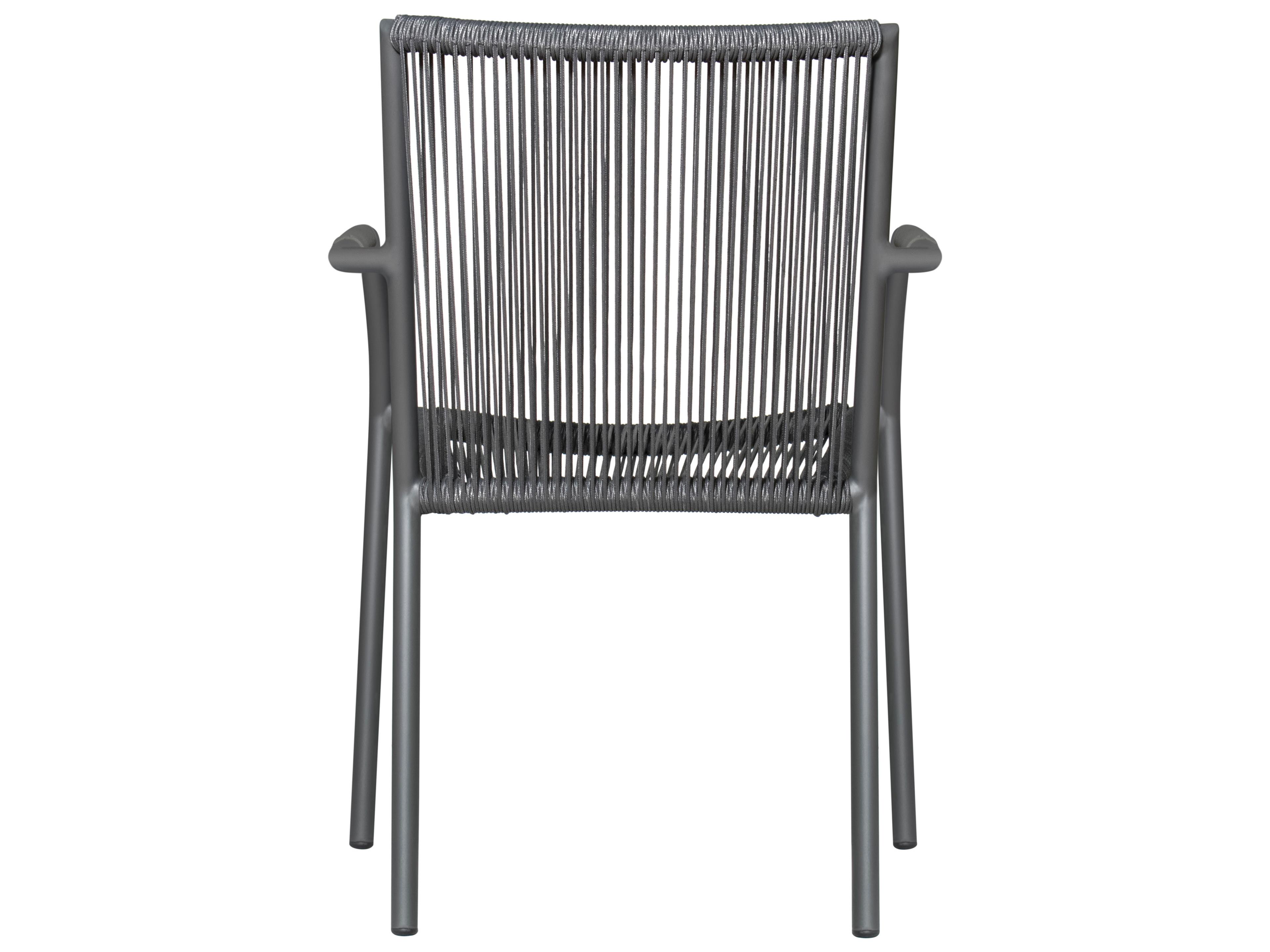 Seasonal Living Archipelago Dark Gray Aluminum Stockholm Dining Armchair Set of 2