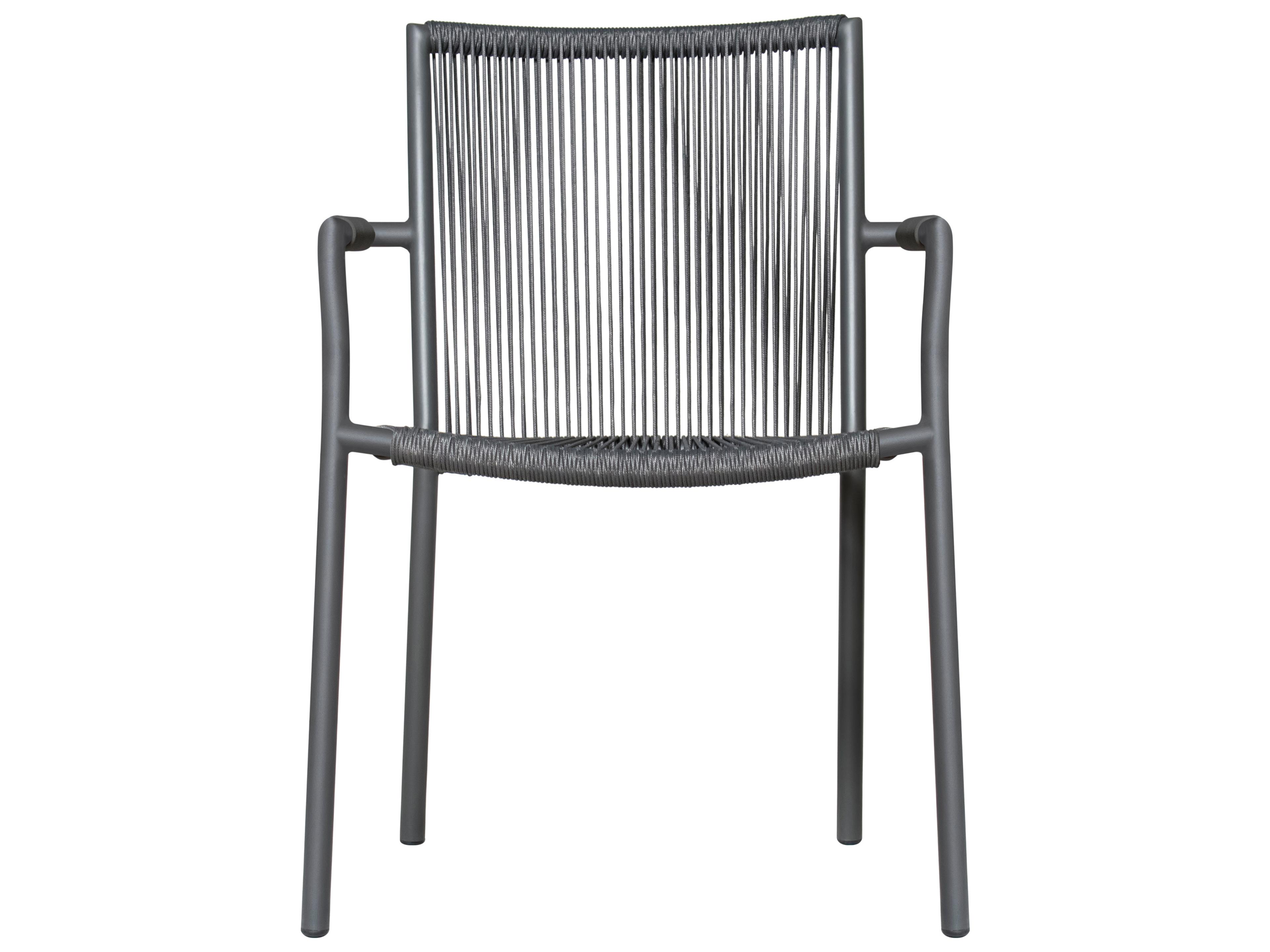 Seasonal Living Archipelago Dark Gray Aluminum Stockholm Dining Armchair Set of 2