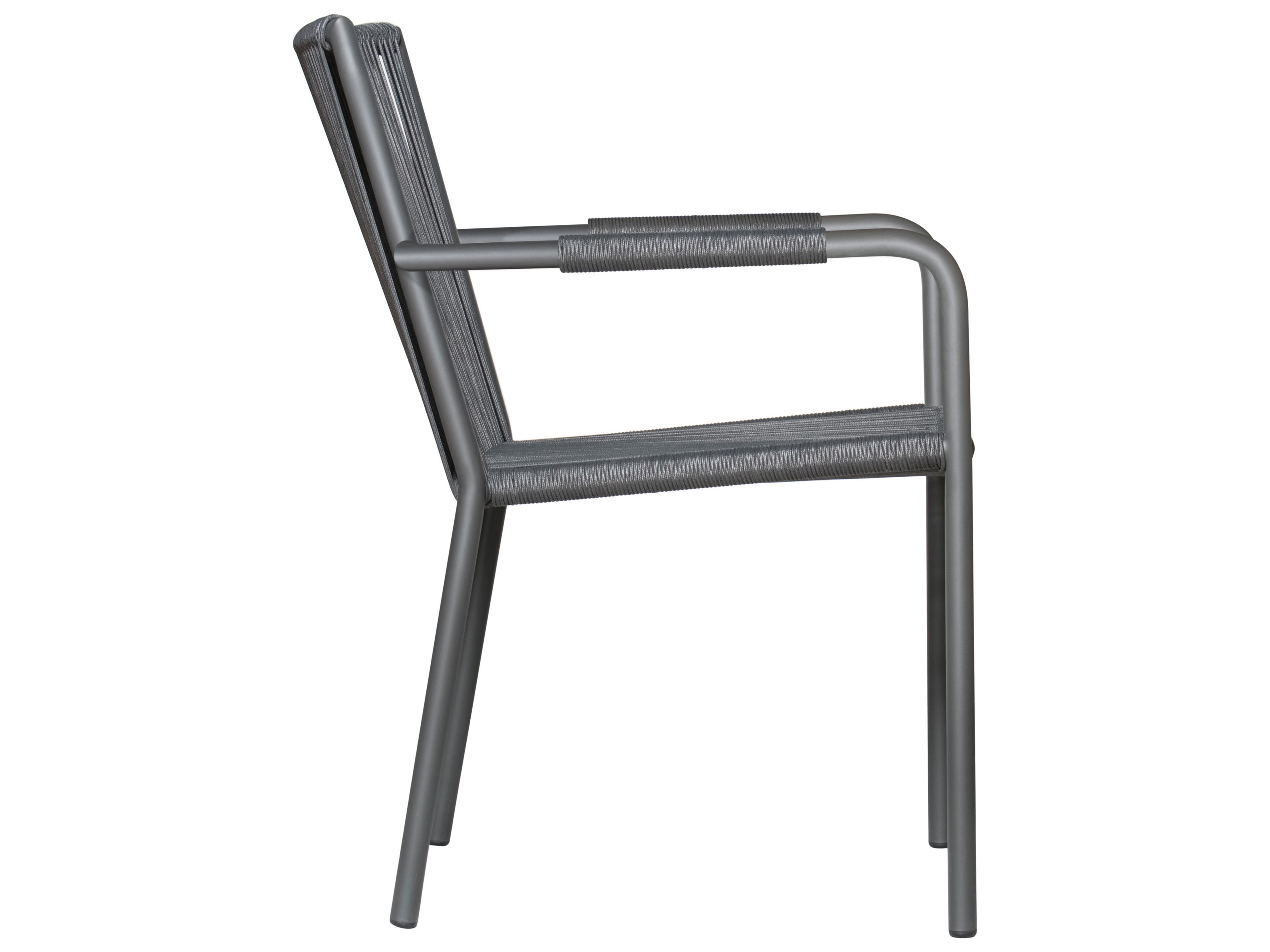 Seasonal Living Archipelago Dark Gray Aluminum Stockholm Dining Armchair Set of 2