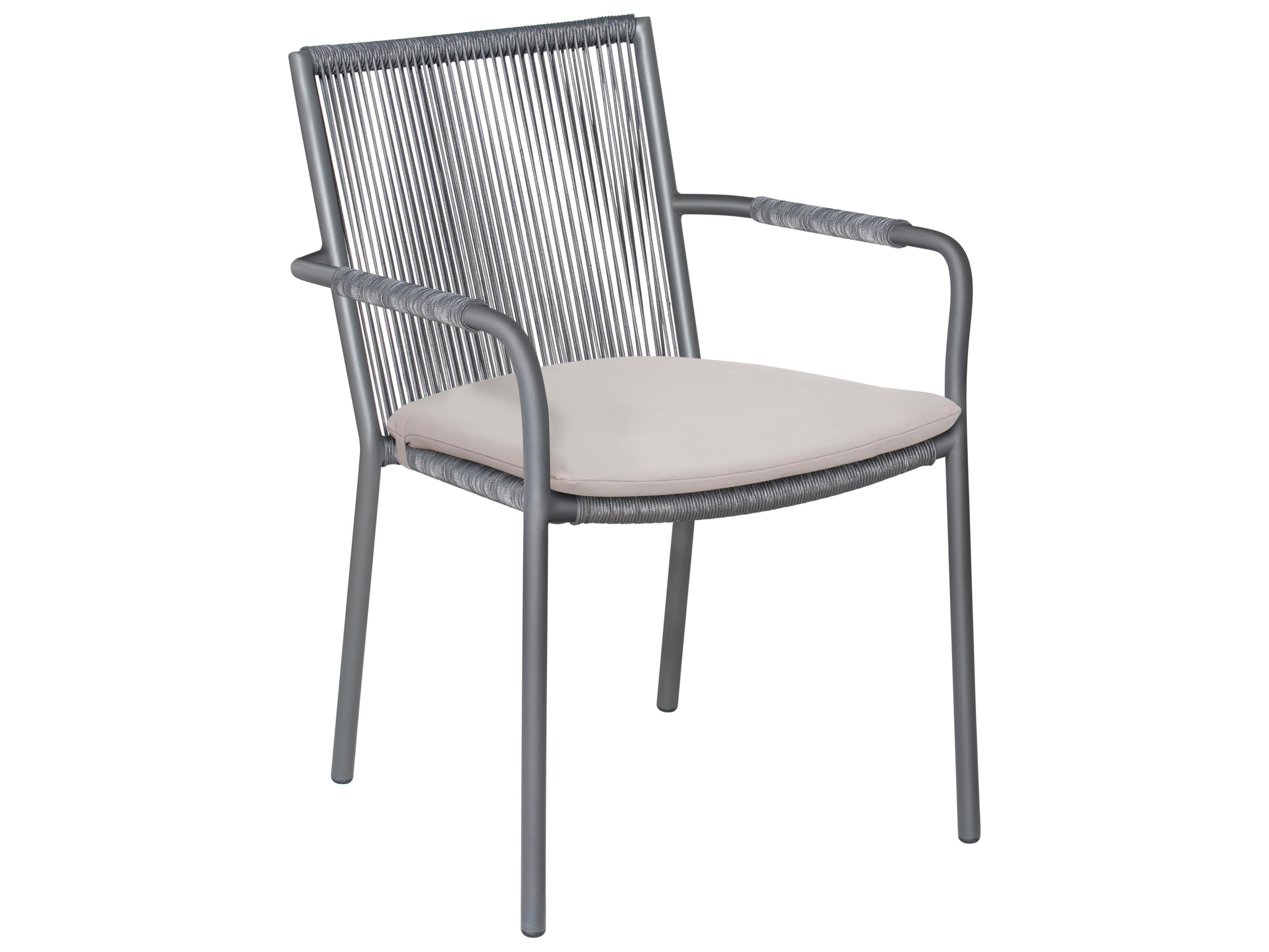Seasonal Living Archipelago Dark Gray Aluminum Stockholm Dining Armchair Set of 2