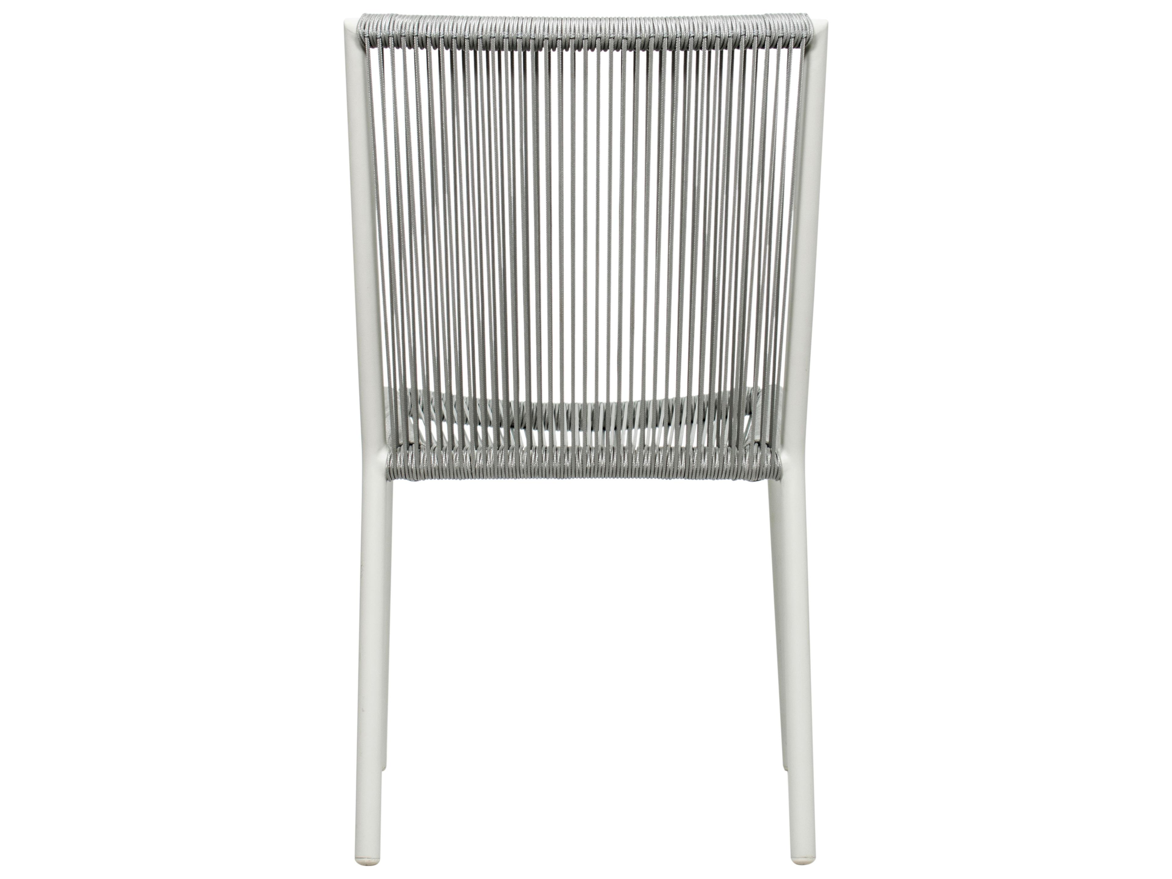 Seasonal Living Archipelago Coconut White Aluminum Stockholm Outdoor Patio Dining Side Chair Set of 2