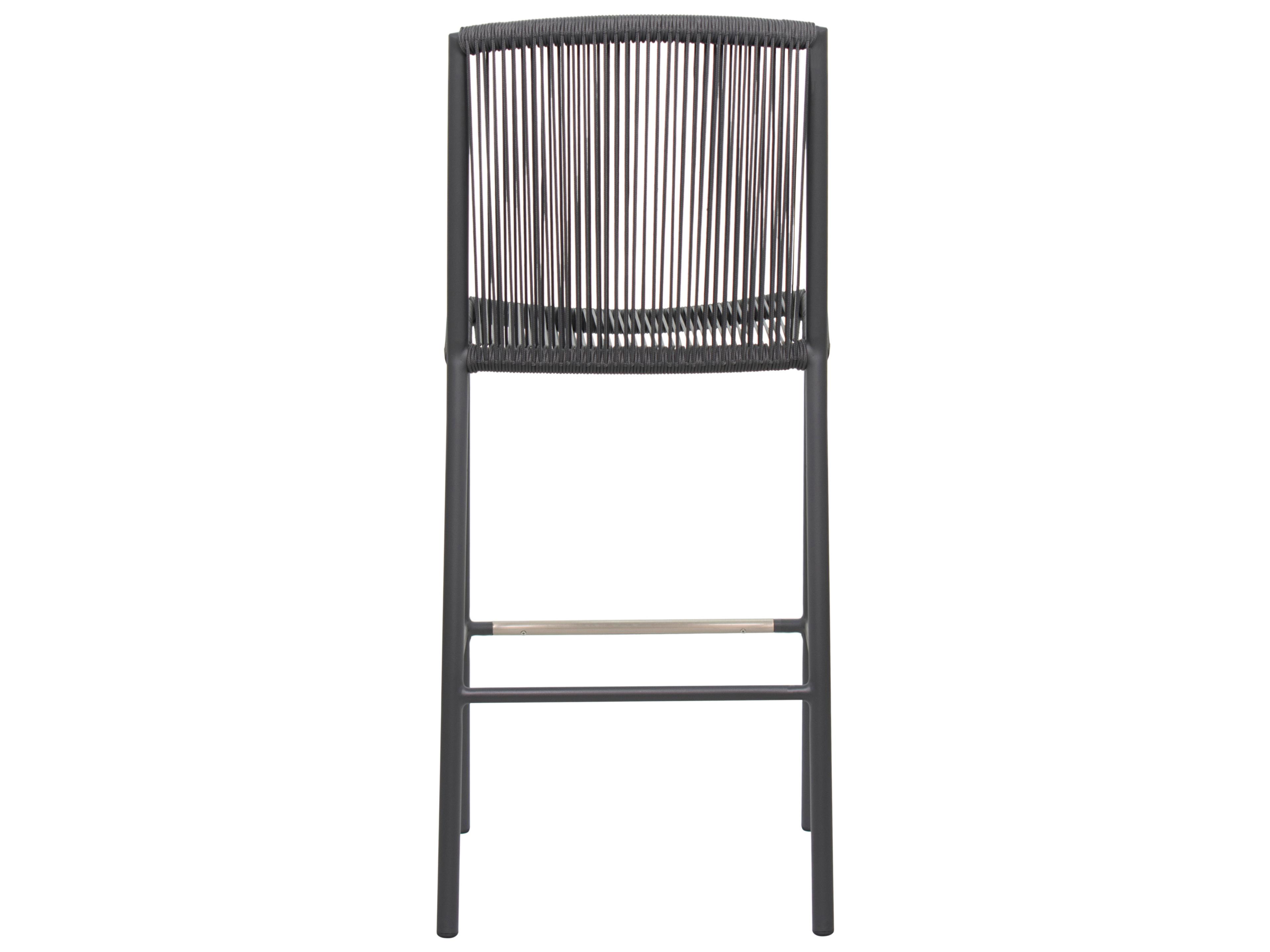 Seasonal Living Archipelago Dark Gray Aluminum Stockholm Outdoor Patio Bar Side Chair Set of 2