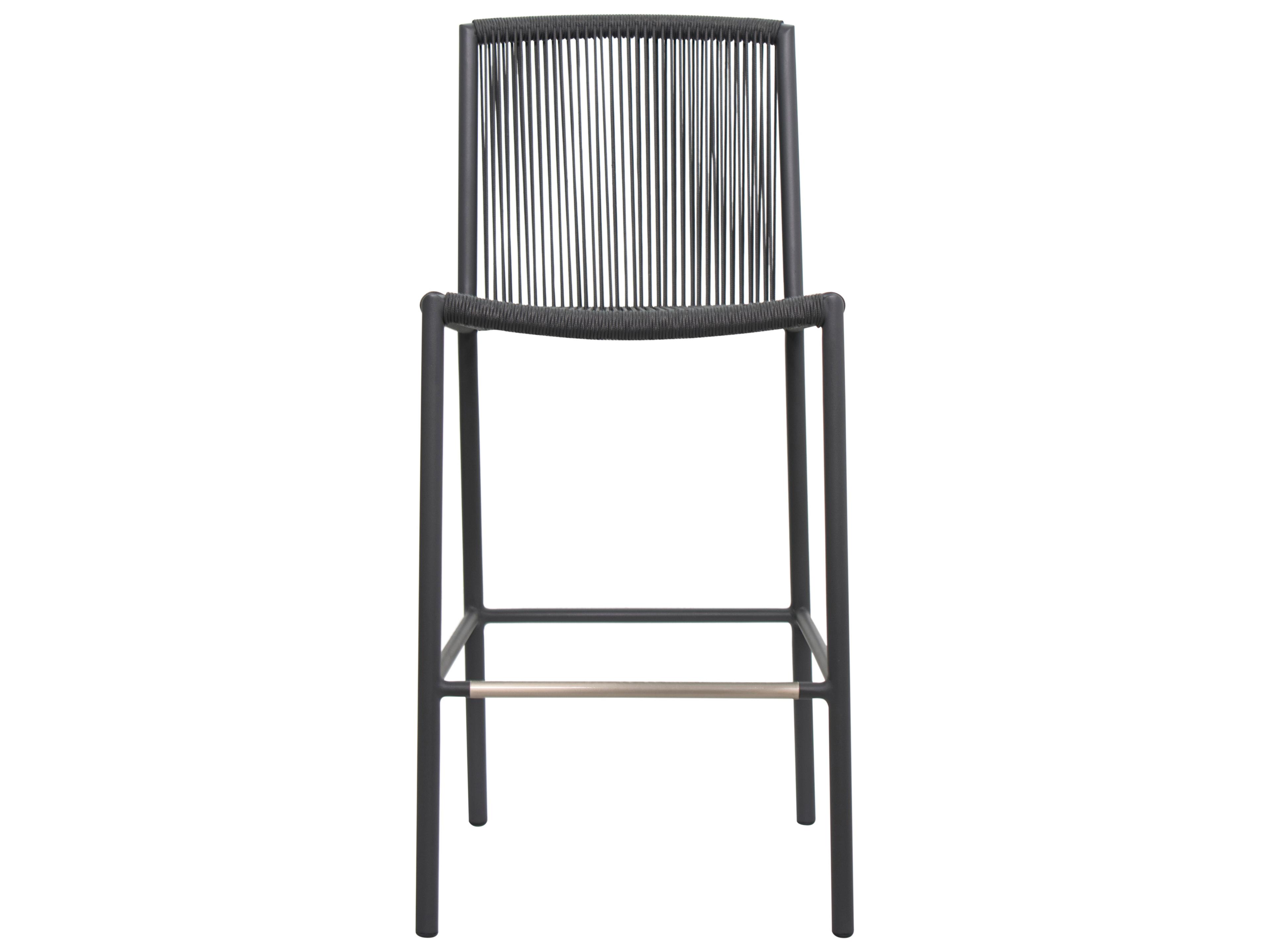 Seasonal Living Archipelago Dark Gray Aluminum Stockholm Outdoor Patio Bar Side Chair Set of 2