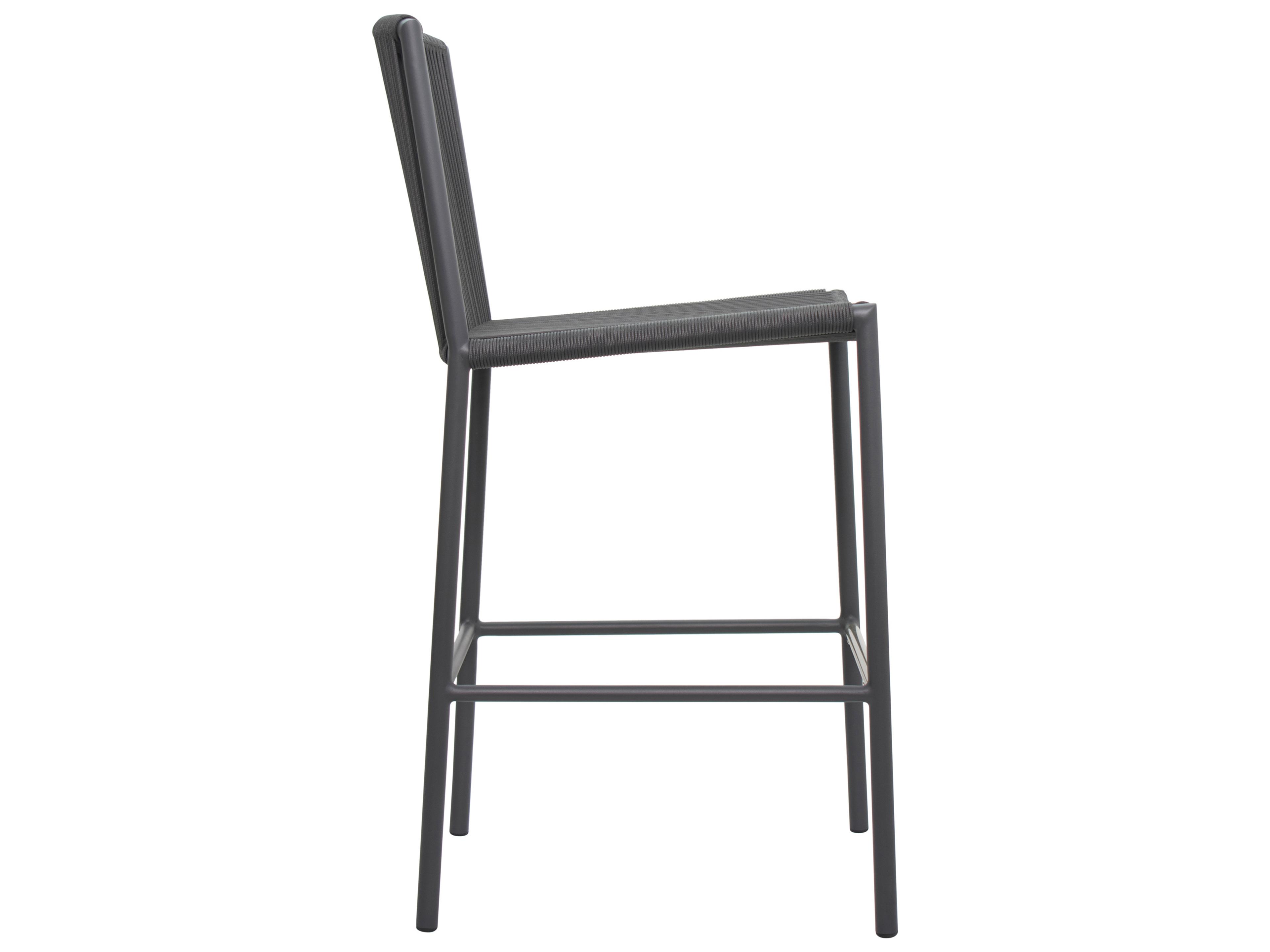Seasonal Living Archipelago Dark Gray Aluminum Stockholm Outdoor Patio Bar Side Chair Set of 2