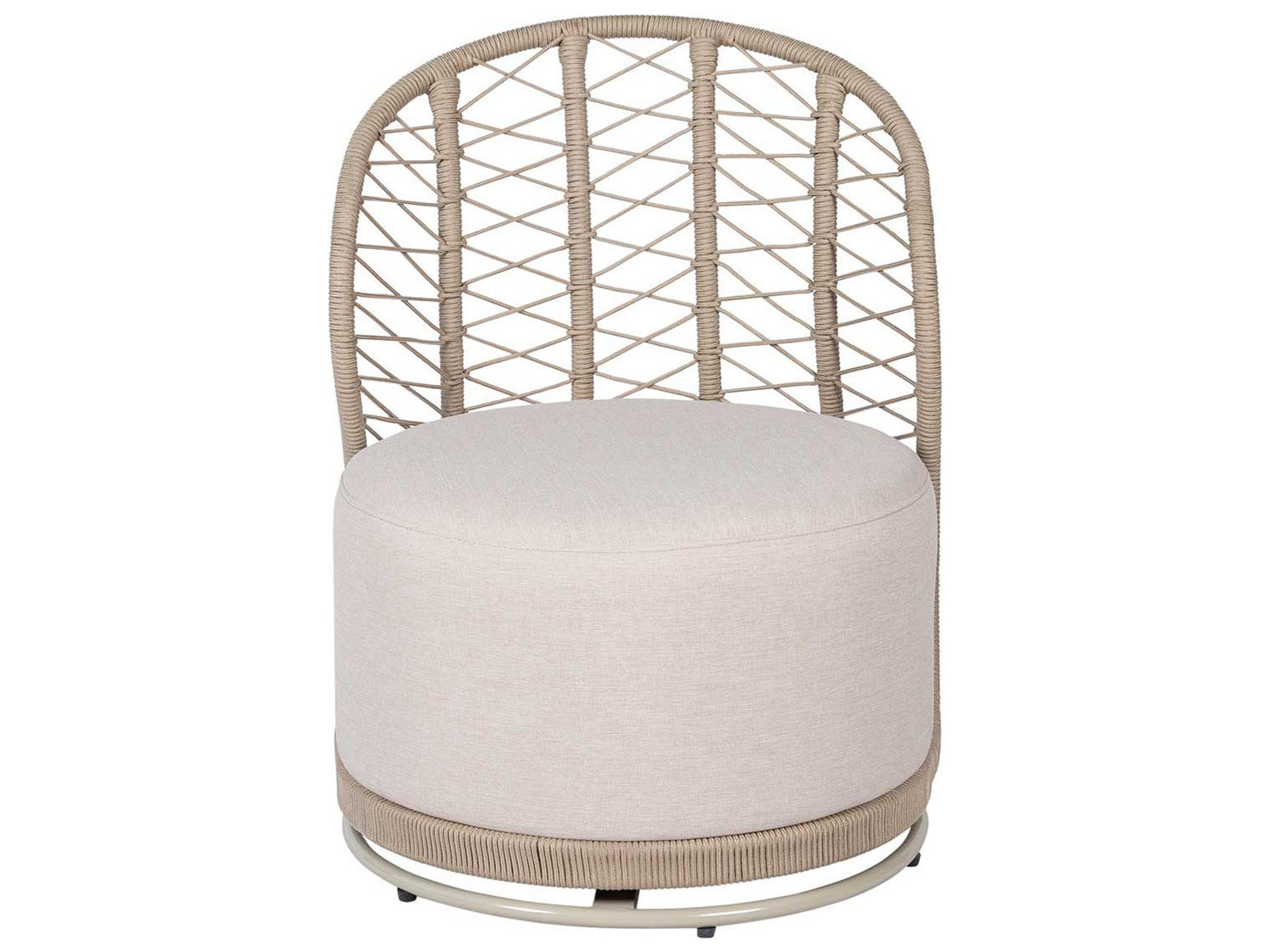 Seasonal Living Archipelago Warm Taupe powder-coated steel Swivel Chair with Cushion Set of 2