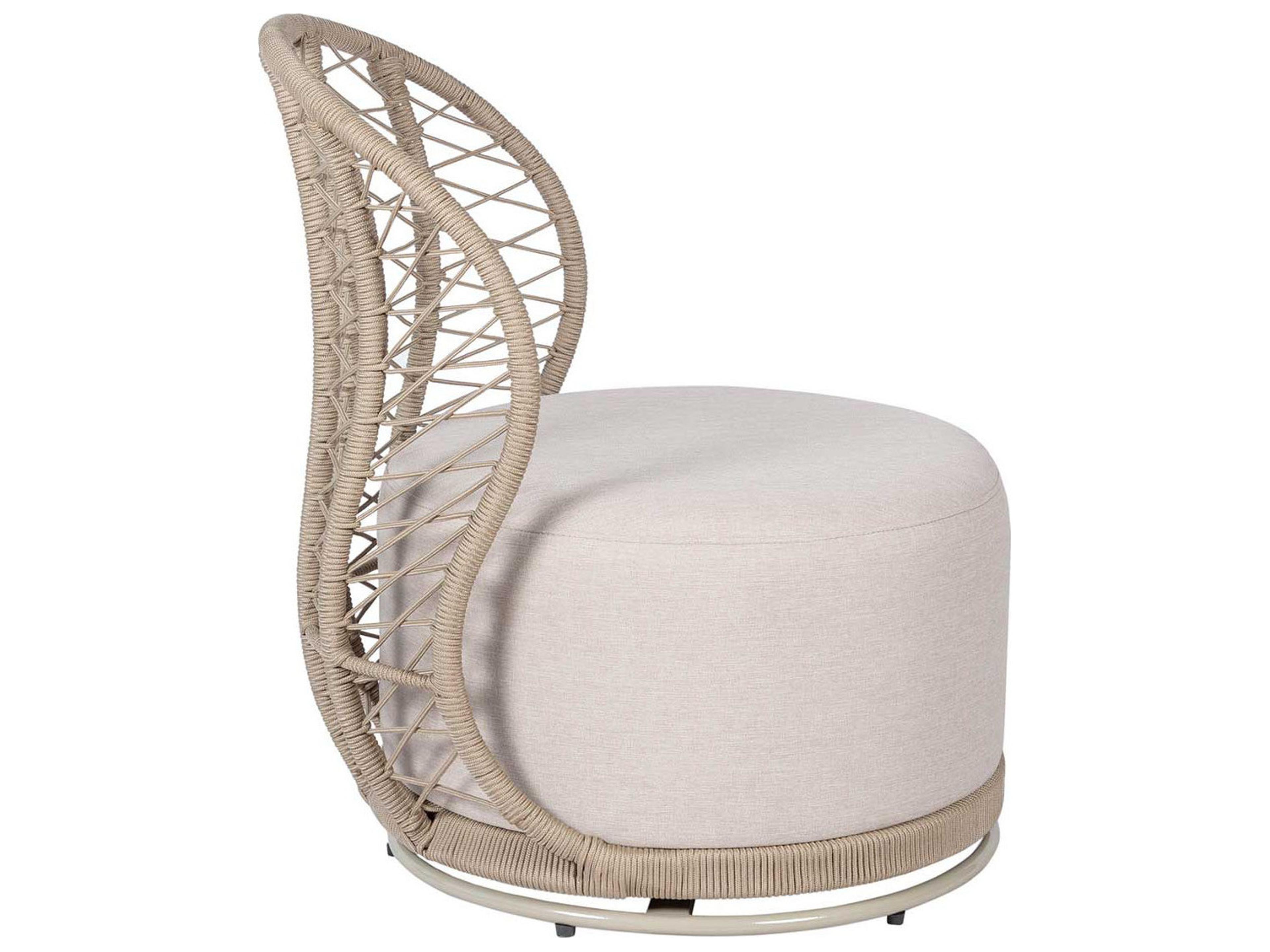 Seasonal Living Archipelago Warm Taupe powder-coated steel Swivel Chair with Cushion Set of 2