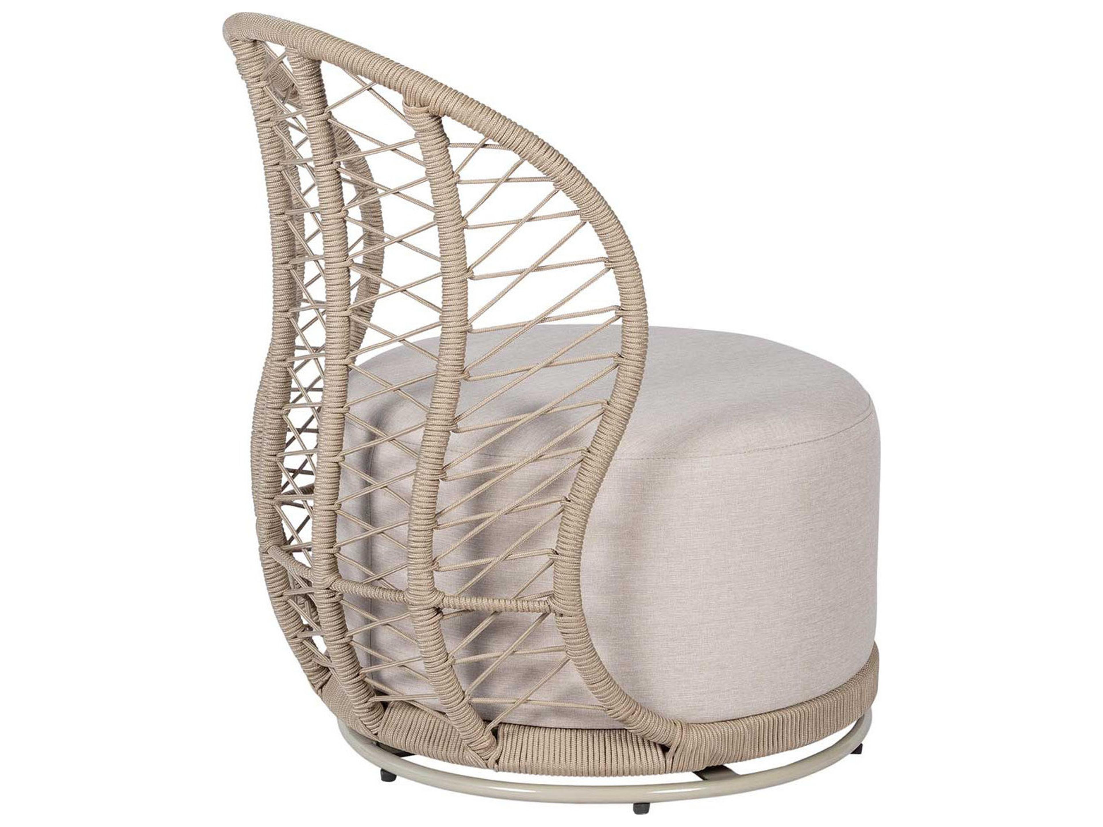 Seasonal Living Archipelago Warm Taupe powder-coated steel Swivel Chair with Cushion Set of 2