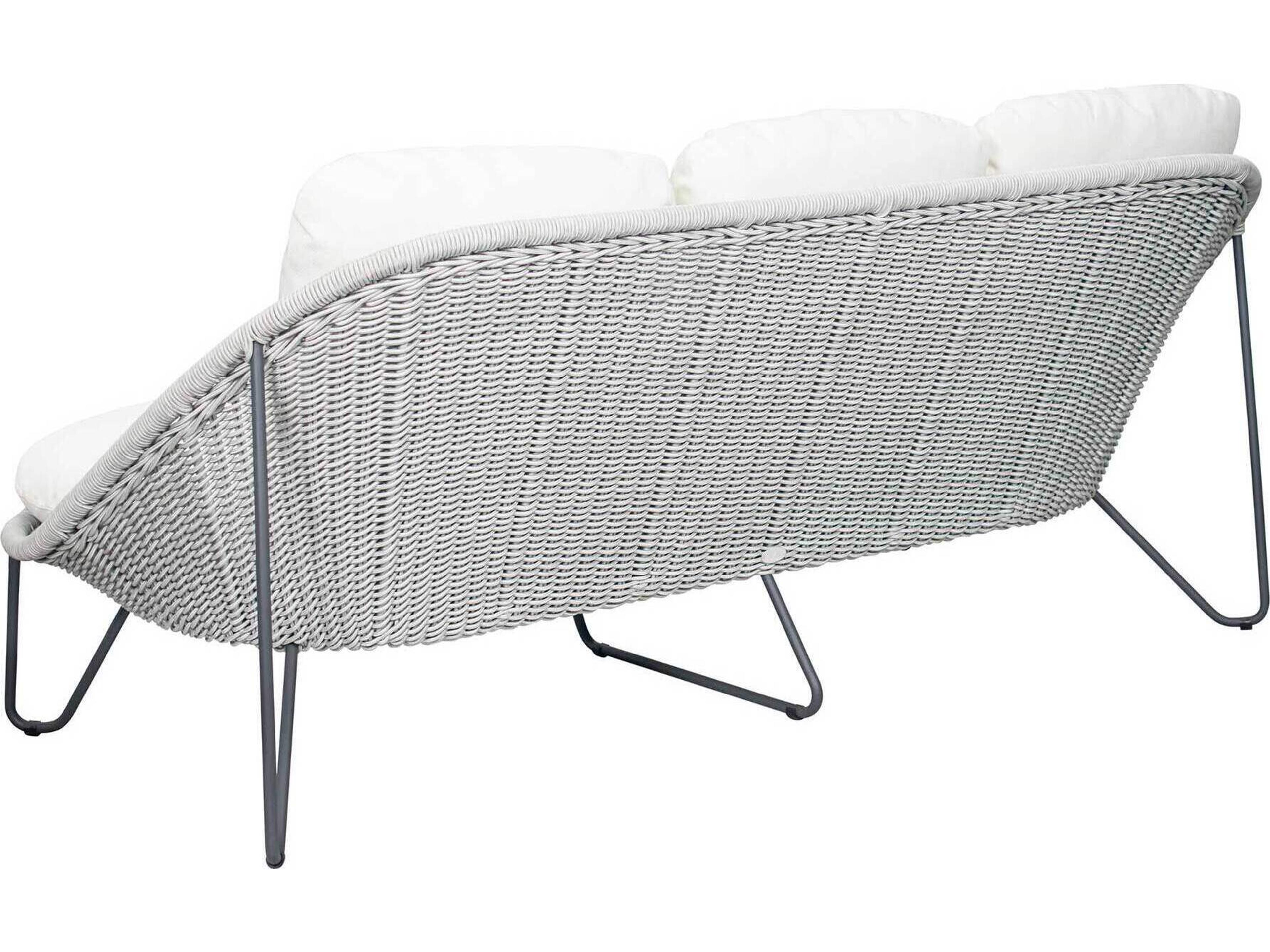 Seasonal Living Archipelago Coconut White/Cardamom Taupe Steel Rope Weave Azores Outdoor Patio Sofa