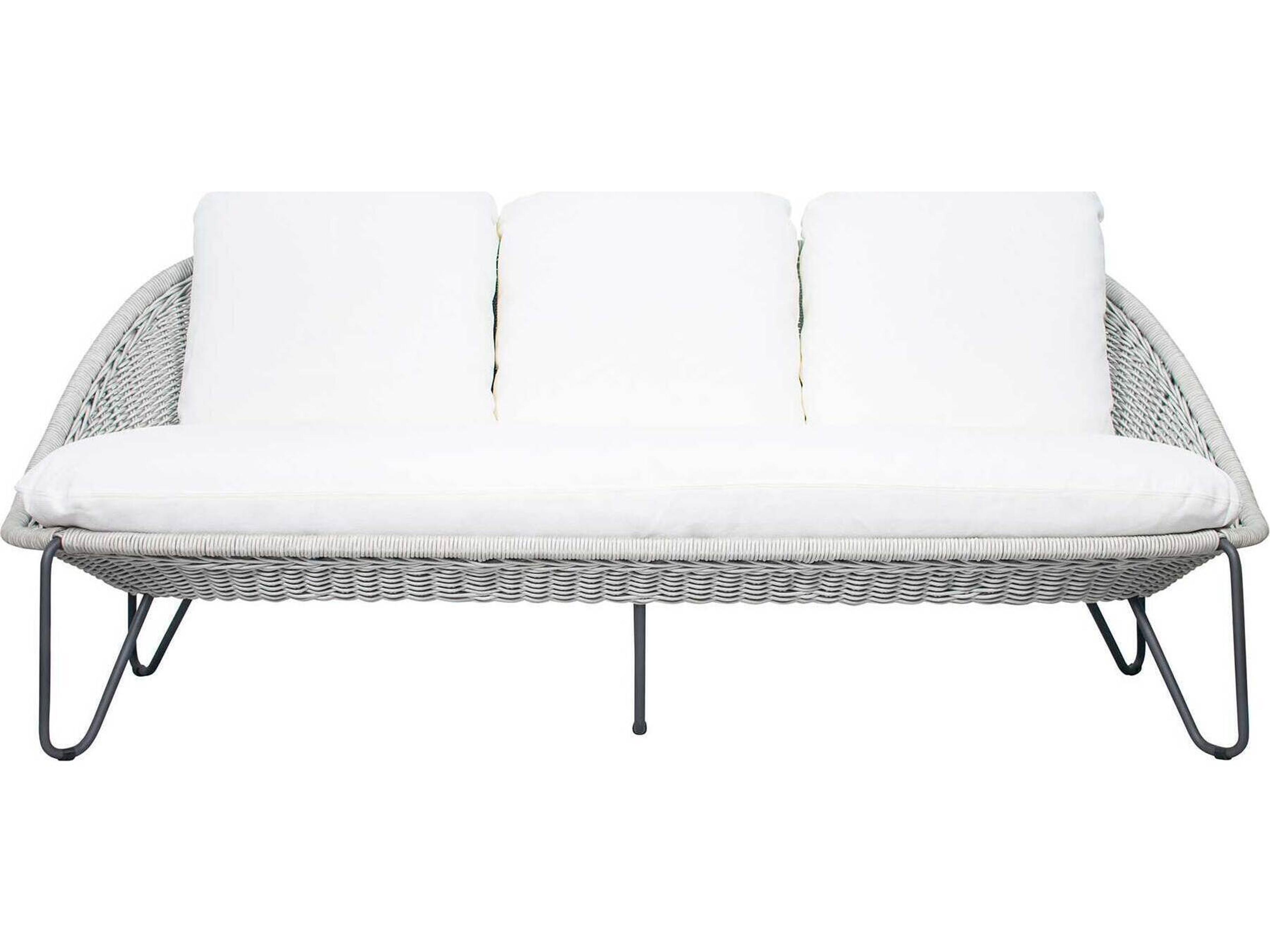 Seasonal Living Archipelago Coconut White/Cardamom Taupe Steel Rope Weave Azores Outdoor Patio Sofa