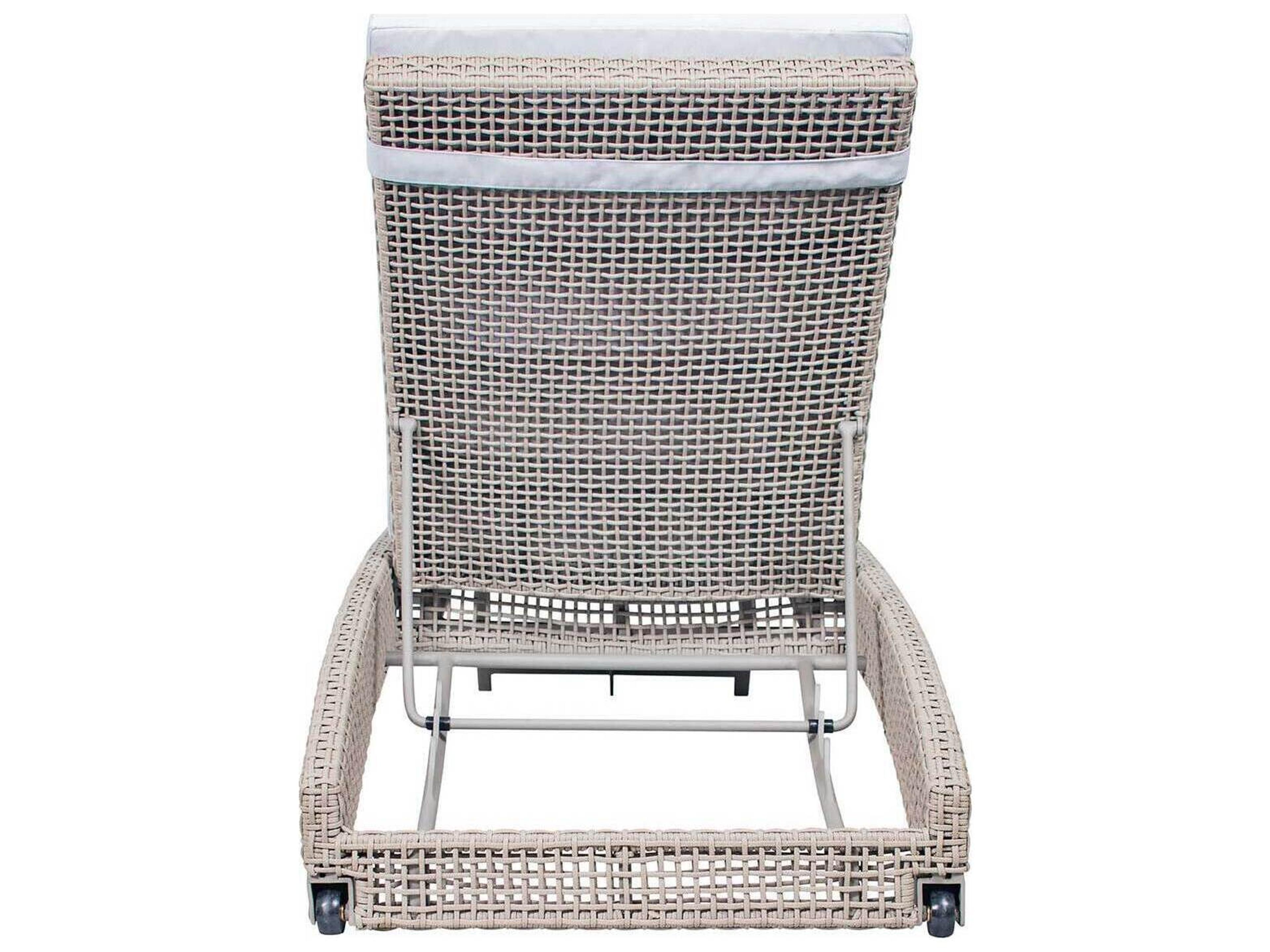 Seasonal Living Archipelago Light Gray/Warm Gray Aluminum Weave Keys in Pool Outdoor Chaise Lounge Set of 2