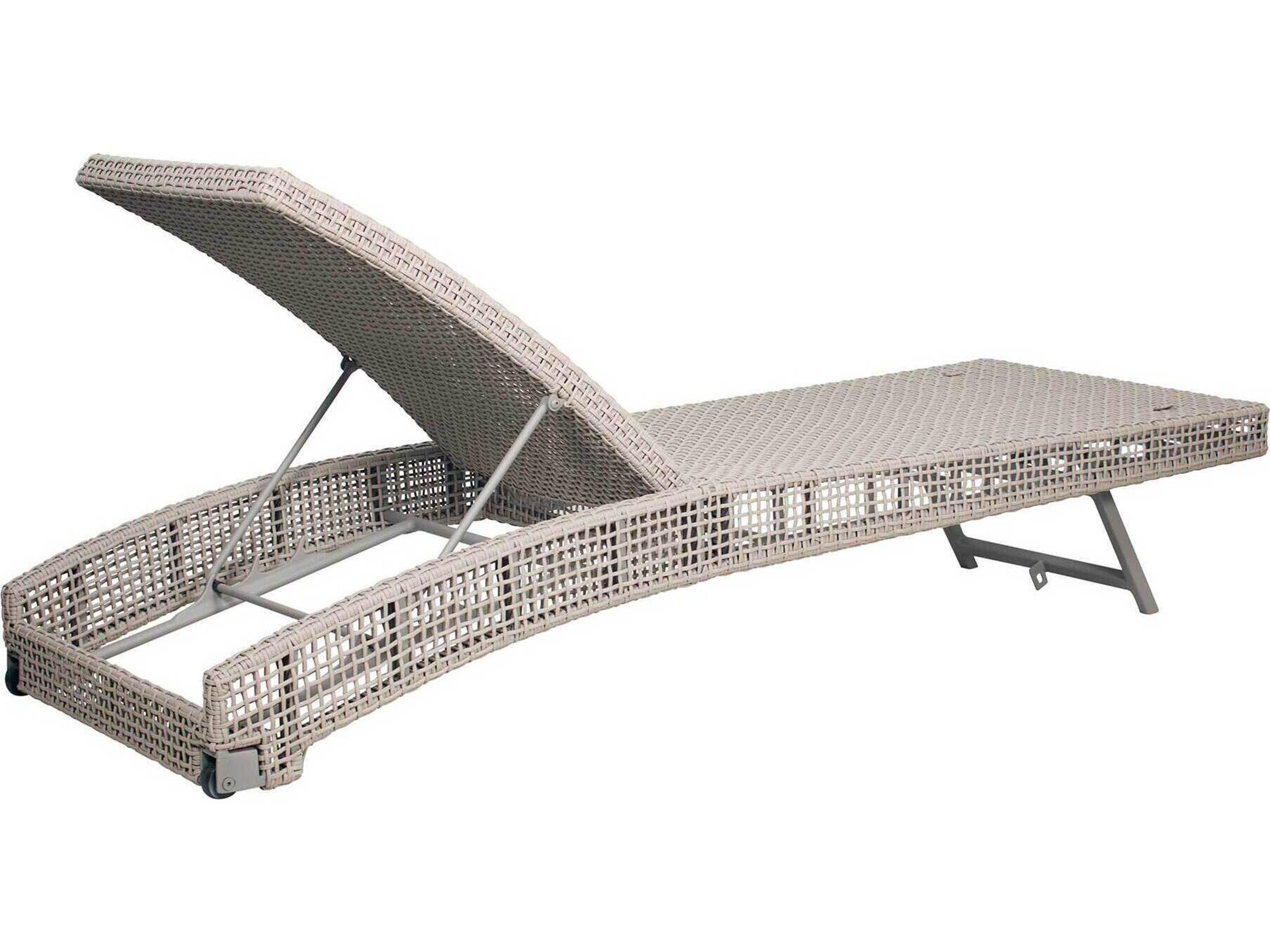 Seasonal Living Archipelago Light Gray/Warm Gray Aluminum Weave Keys in Pool Outdoor Chaise Lounge Set of 2