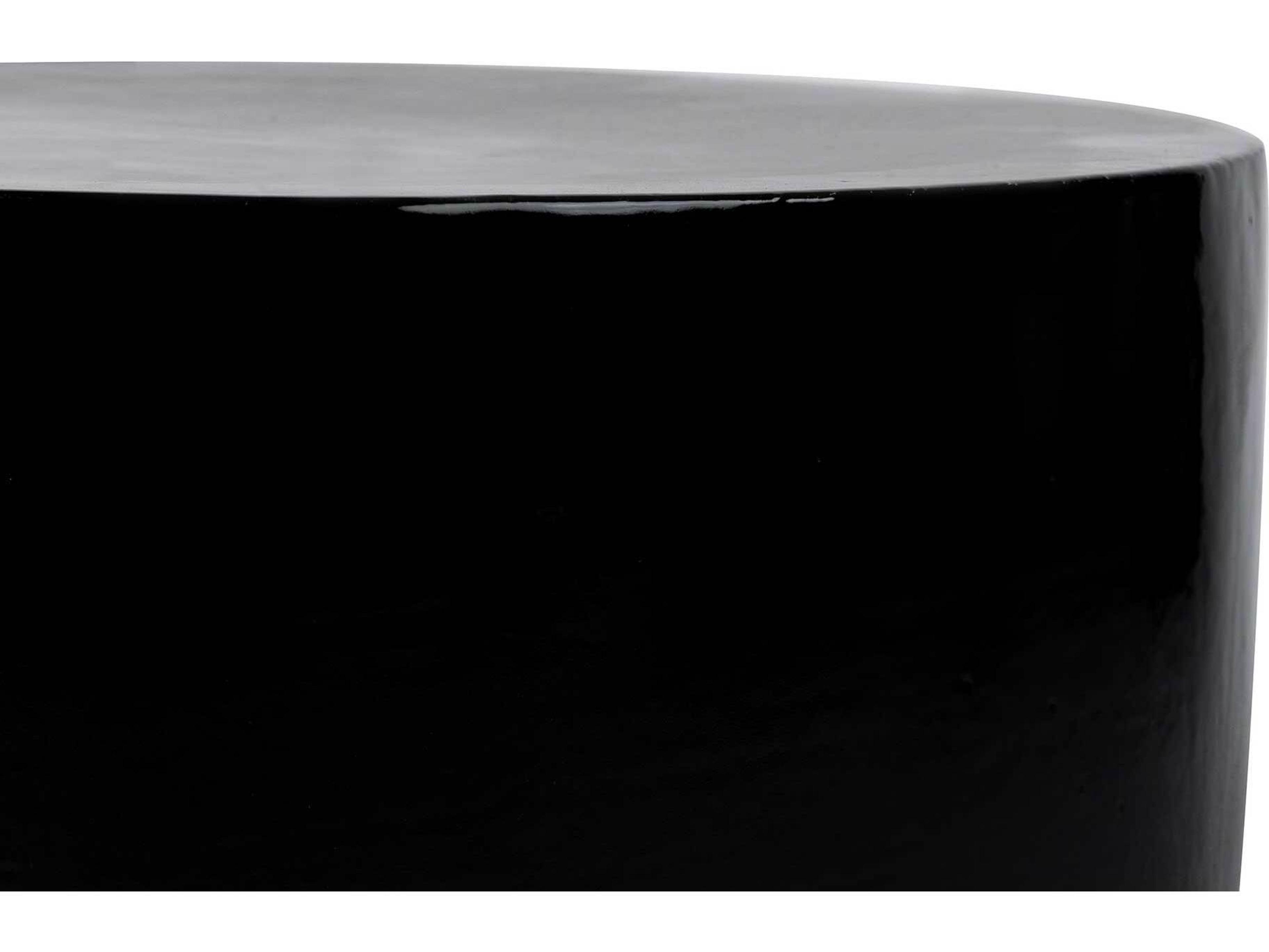 Seasonal Living Provenance Ceramic Jet Gloss/Coal Semigloss Serenity Grazed Round Outdoor Patio Side Table