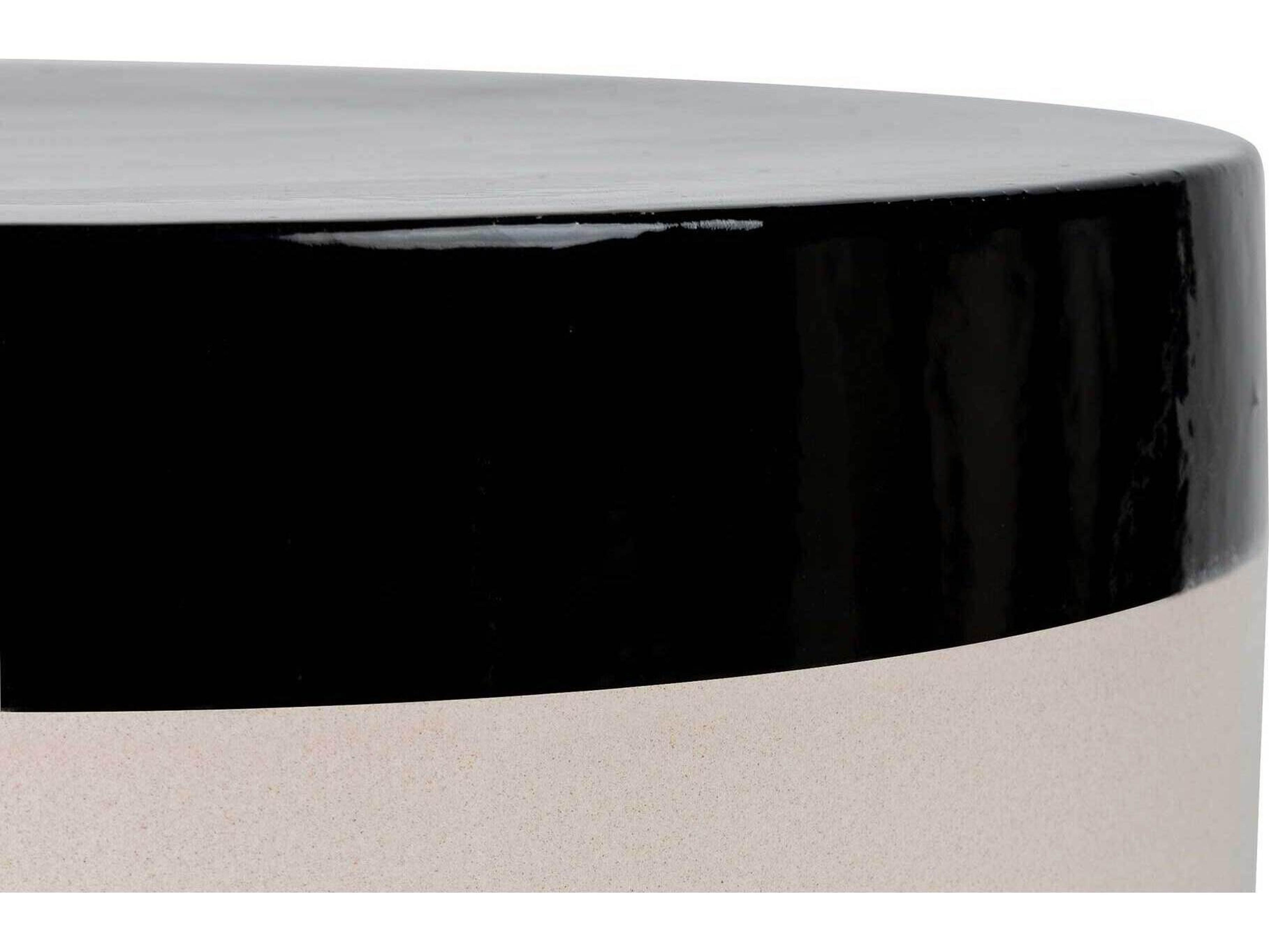 Seasonal Living Provenance Ceramic Jet Gloss/Sand Matte Serenity Grazed Round Patio Side Table