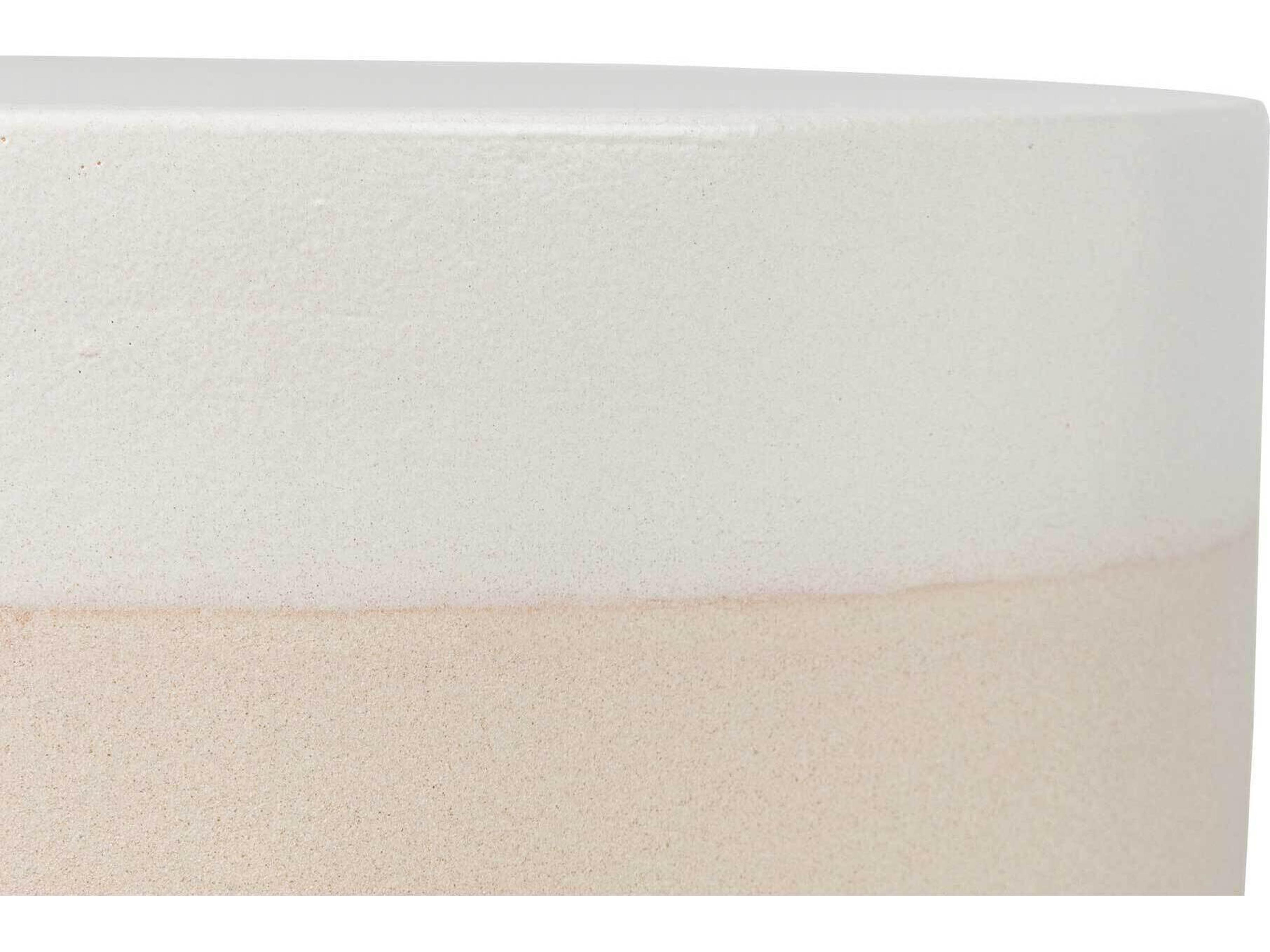 Seasonal Living Provenance Ceramic Linen Semigloss /Sand Matte Serenity Grazed Round Outdoor Side Table