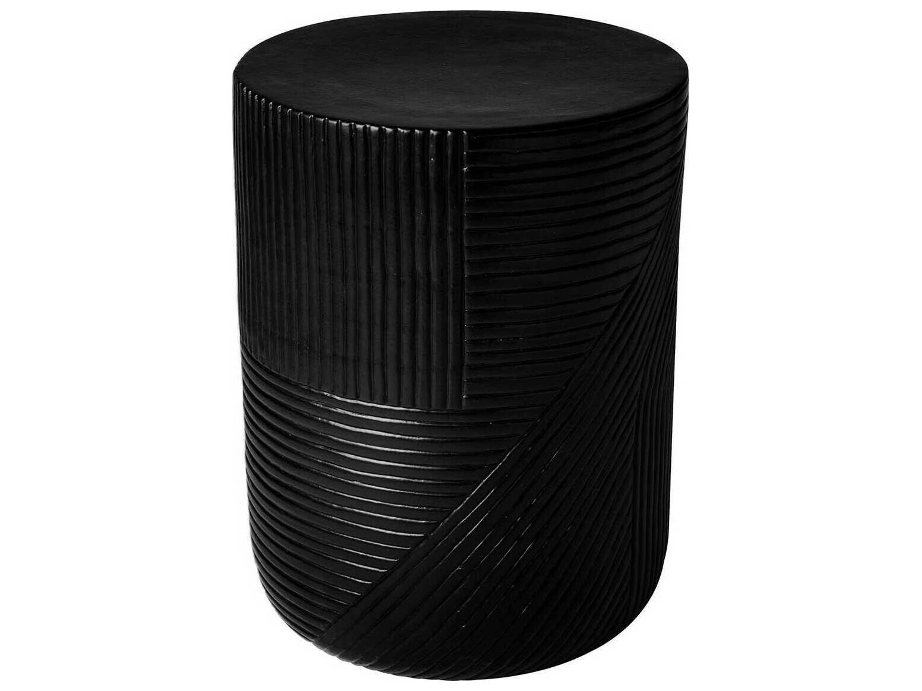 Seasonal Living Provenance Ceramic Coal Semigloss Serenity Textured Round Side Table