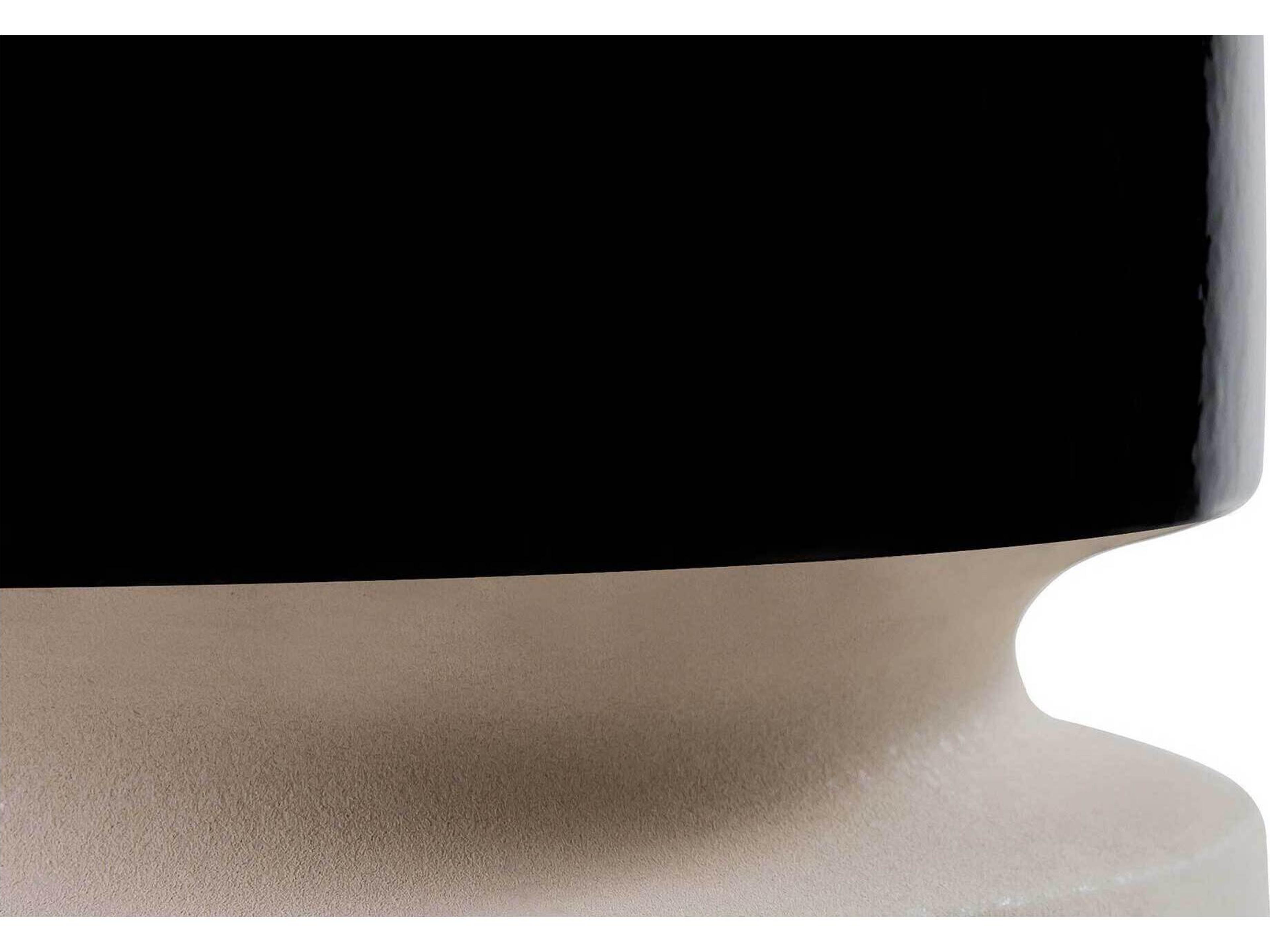 Seasonal Living Provenance Ceramic Jet Gloss/Sand Matte Balance Stool/ Round Accent Table