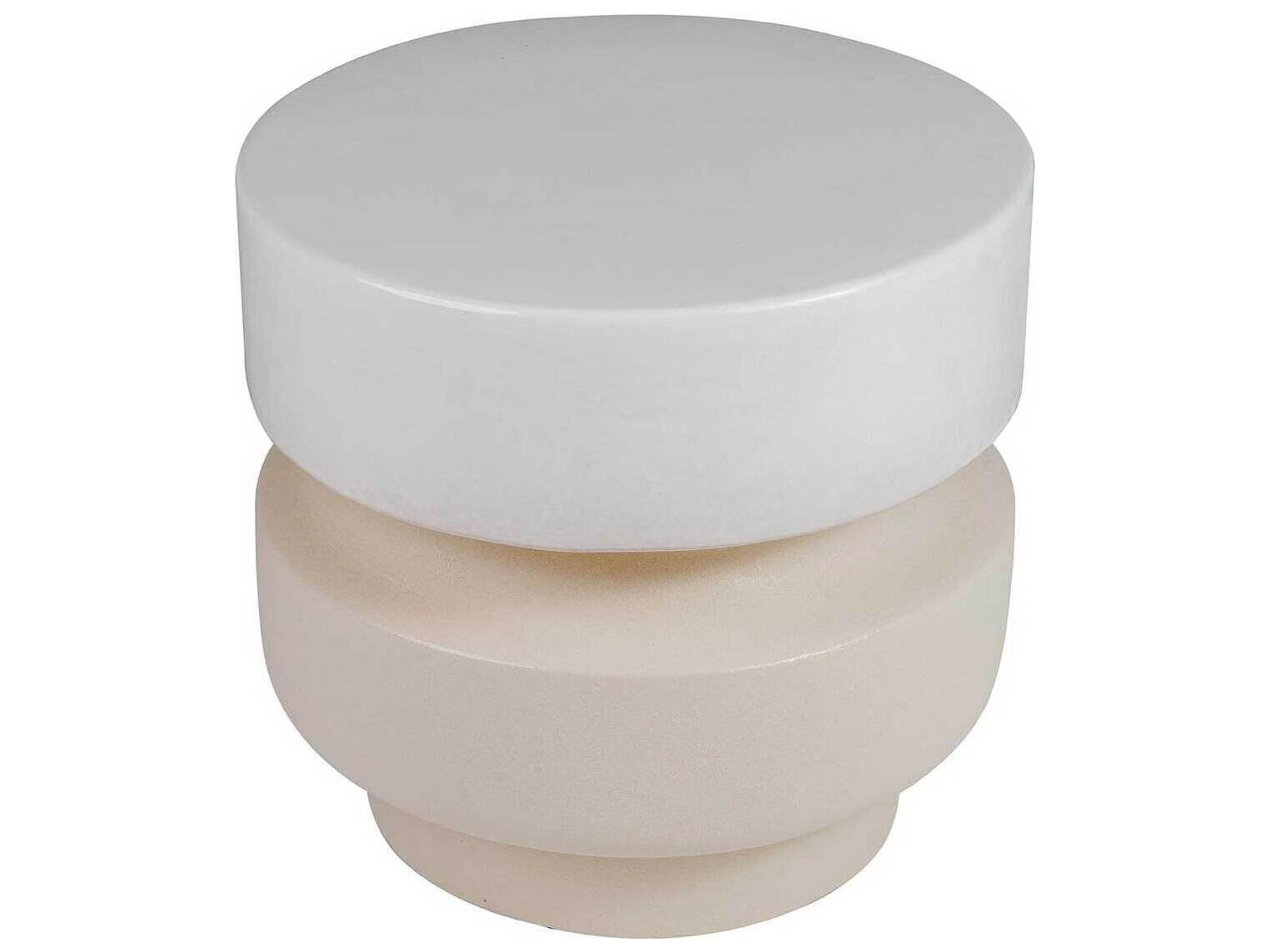 Seasonal Living Provenance Ceramic Mist Gloss/Sand Matte Balance Stool/ Round Accent Table