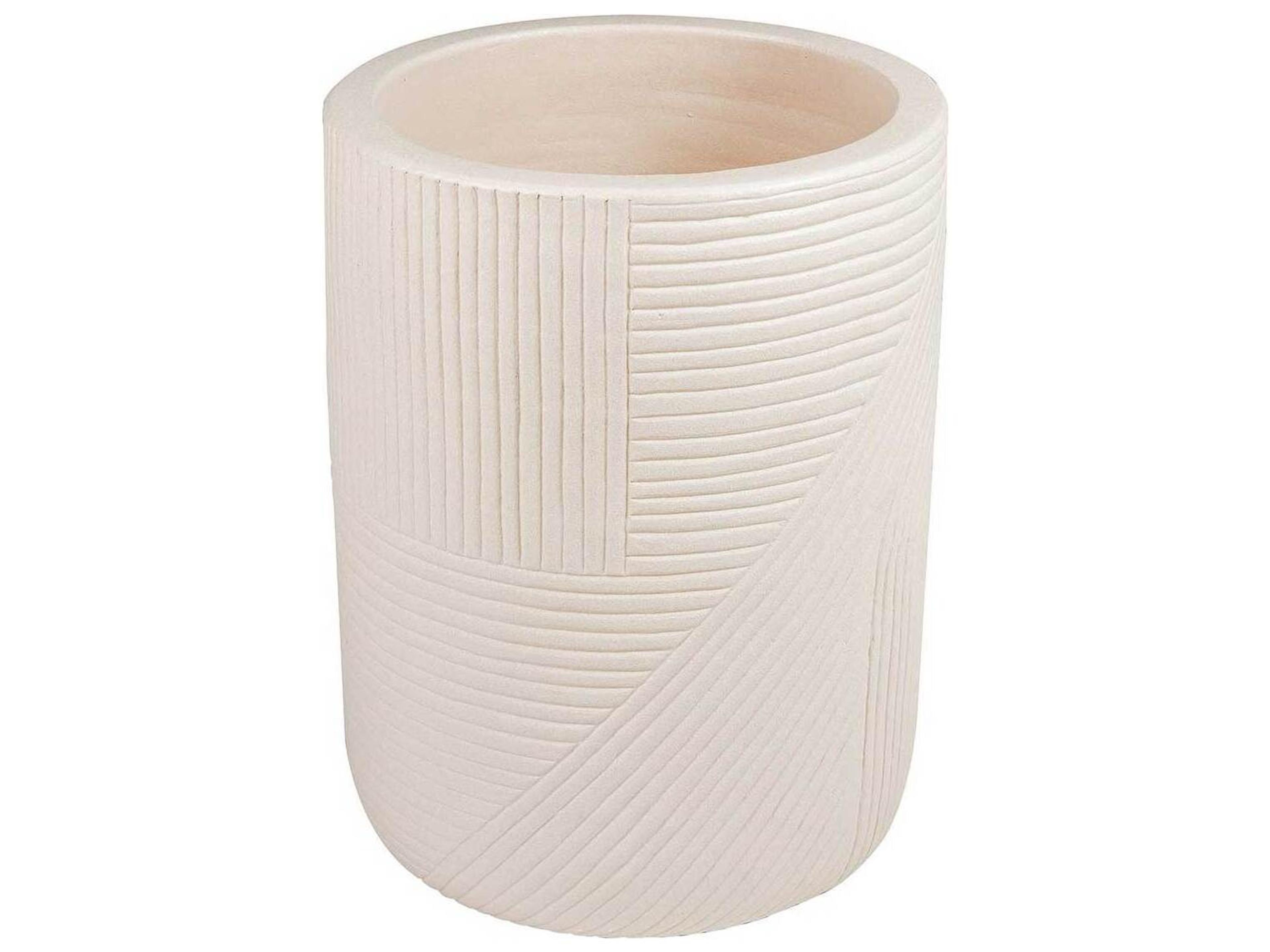 Seasonal Living Provenance Ceramic Sand Matte Serenity Textured Planter Set