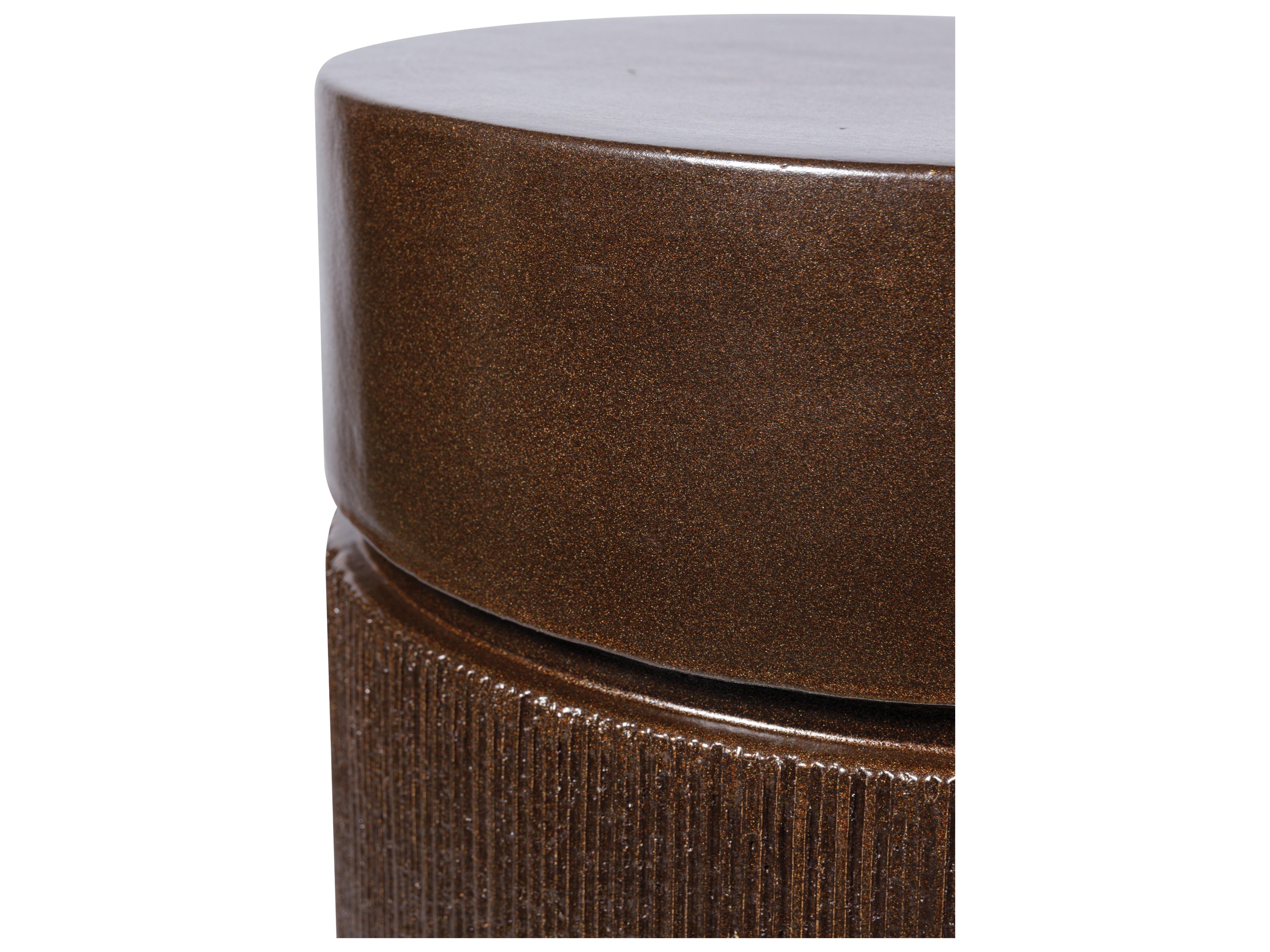Seasonal Living Provenance Signature Ceramic Round Outdoor Patio End Table