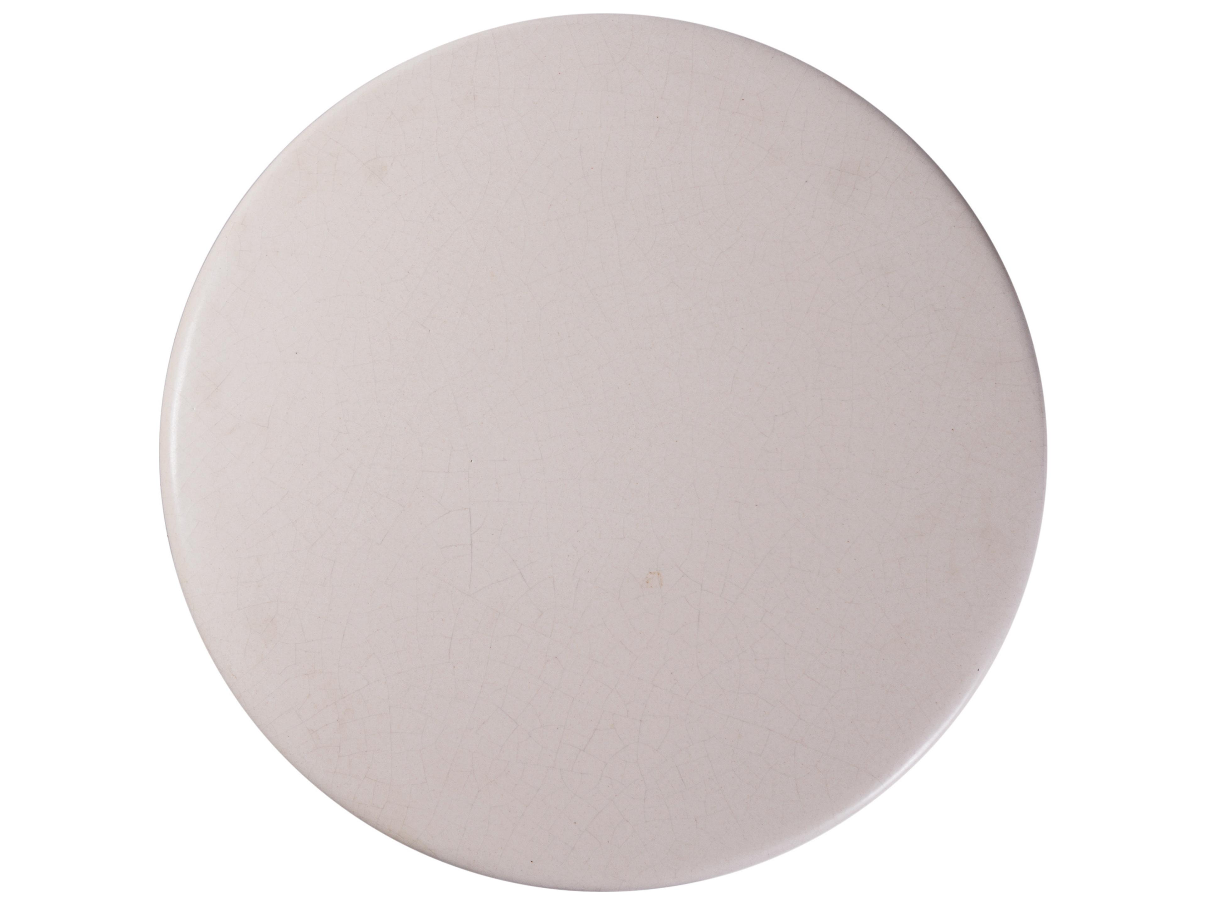 Seasonal Living Ceramics Linen Semi-gloss Ceramic Round End Table