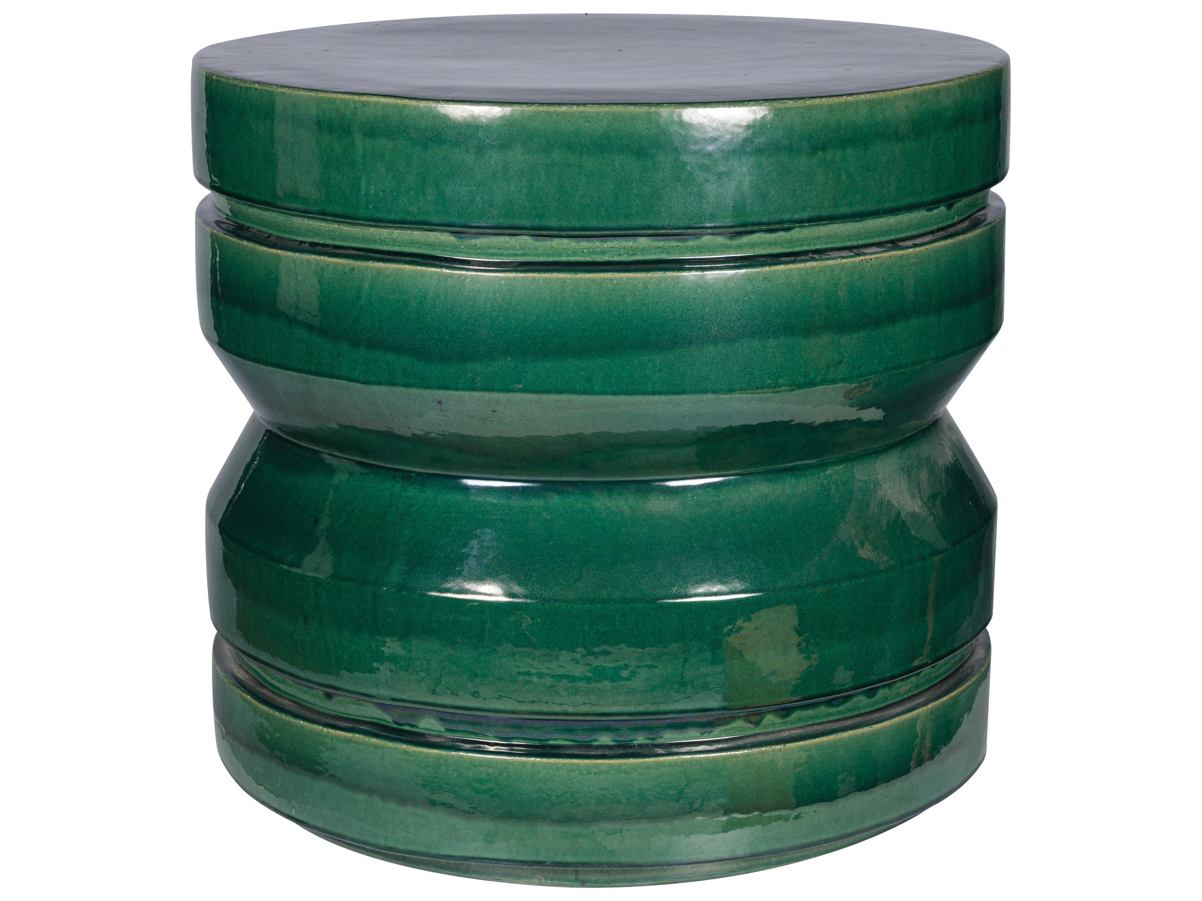 Provenance Signature Ceramic Round Patio End Table