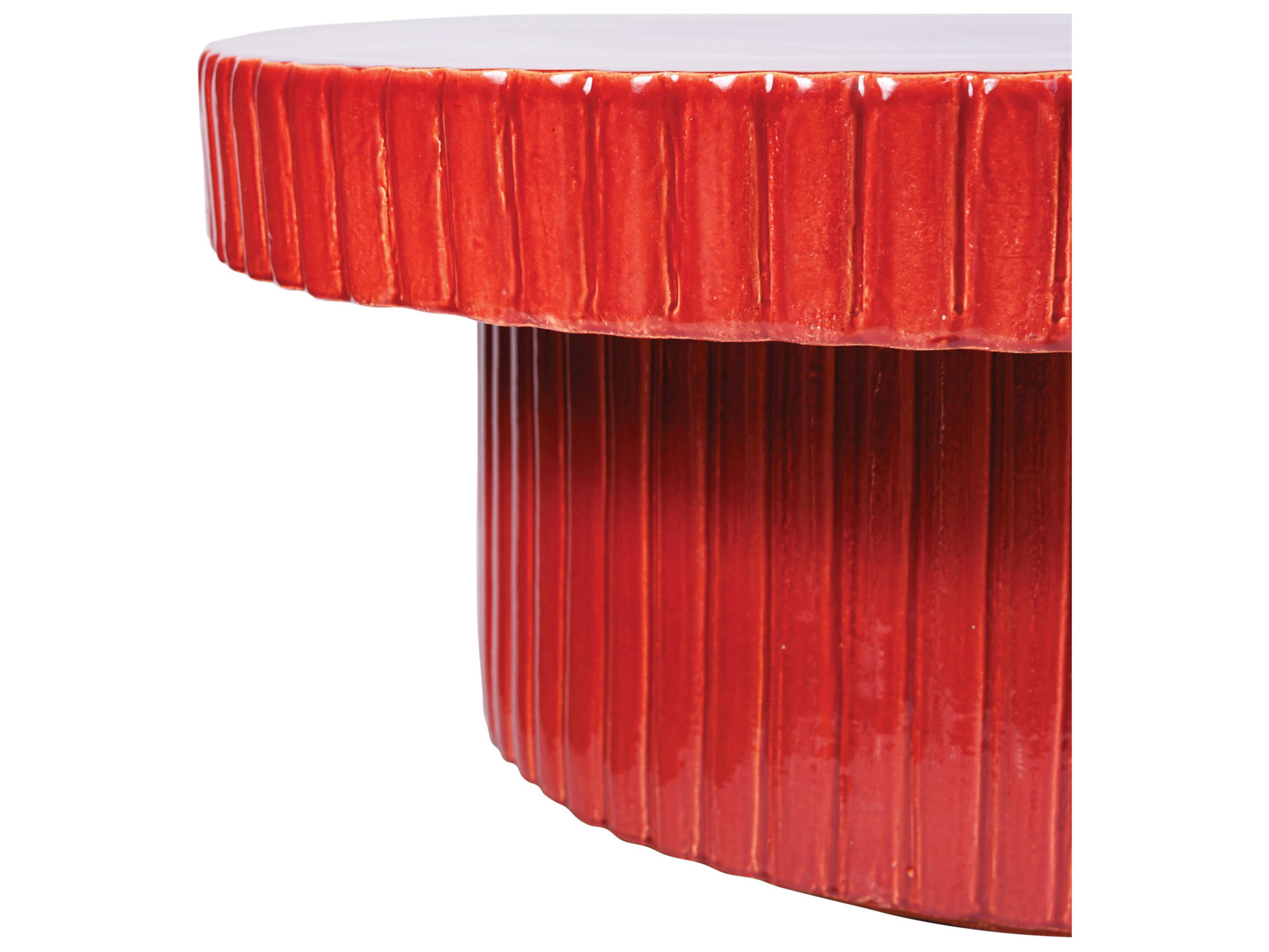 Seasonal Living Ceramics Plum Gloss Ceramic Round Coffee Table