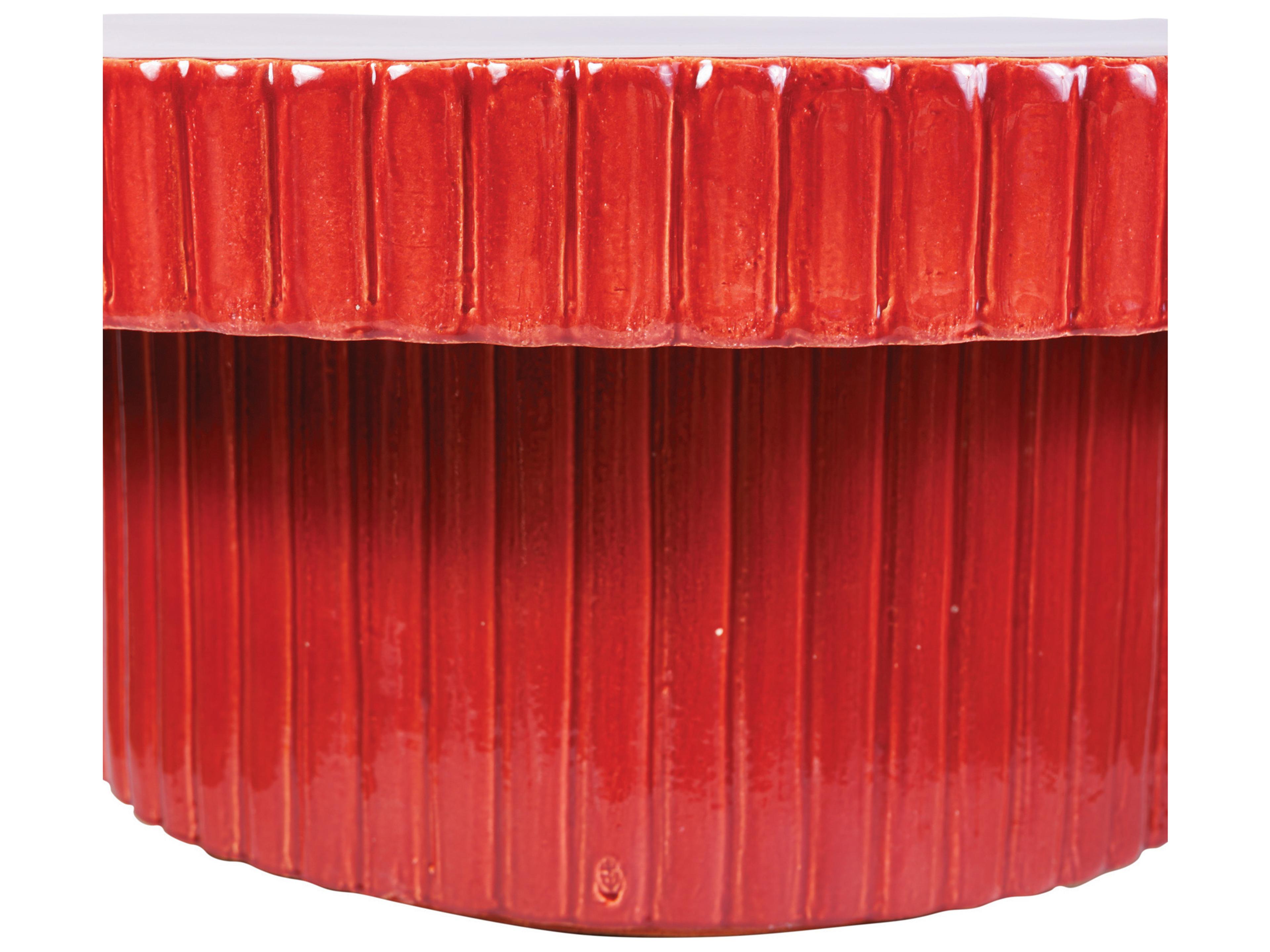 Seasonal Living Ceramics Plum Gloss Ceramic Round Coffee Table