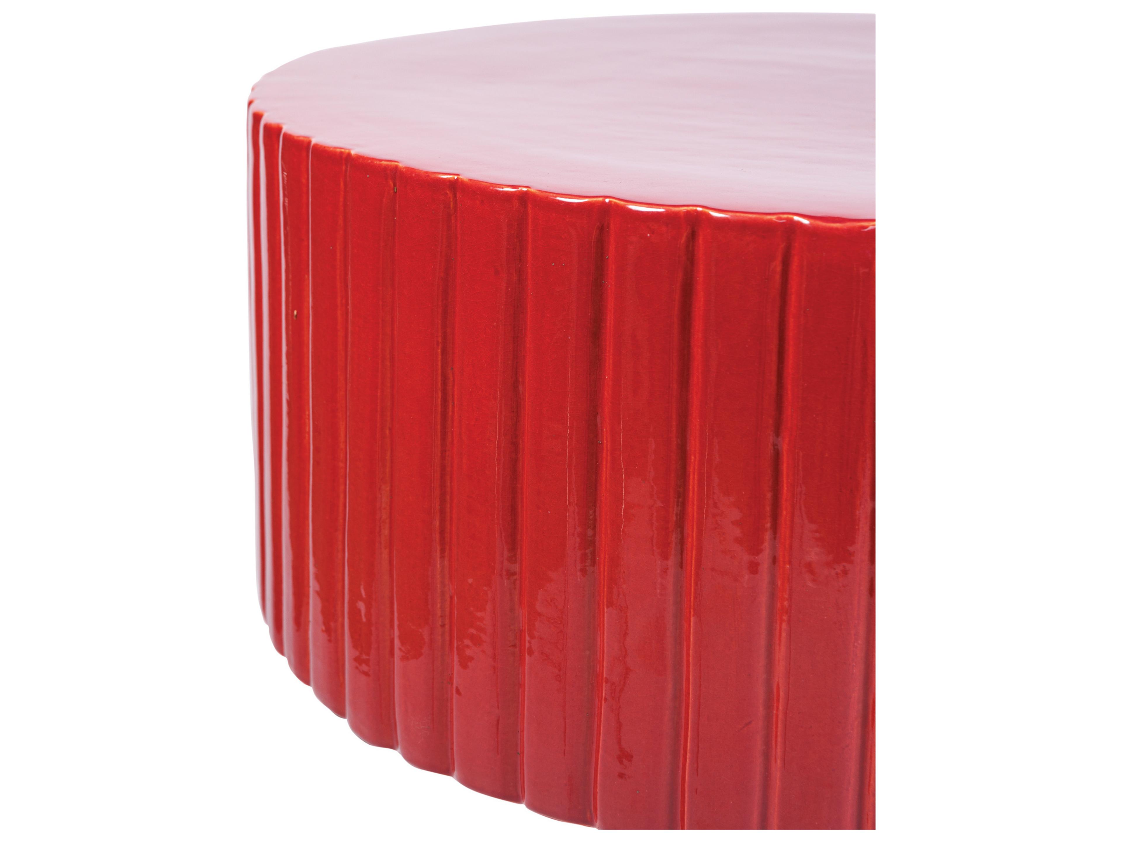 Seasonal Living Ceramics Plum Gloss Ceramic Round End Table