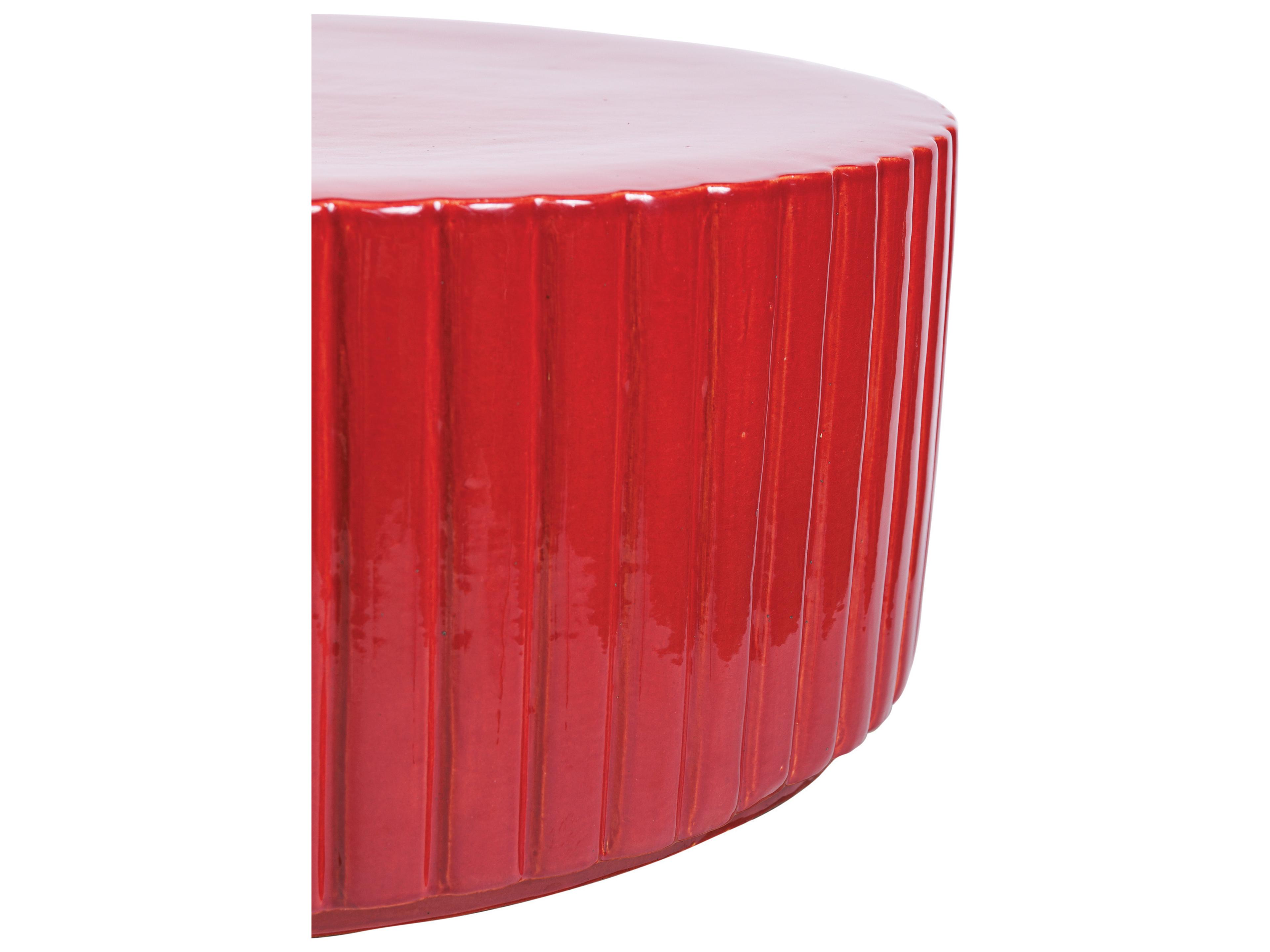 Seasonal Living Ceramics Plum Gloss Ceramic Round End Table