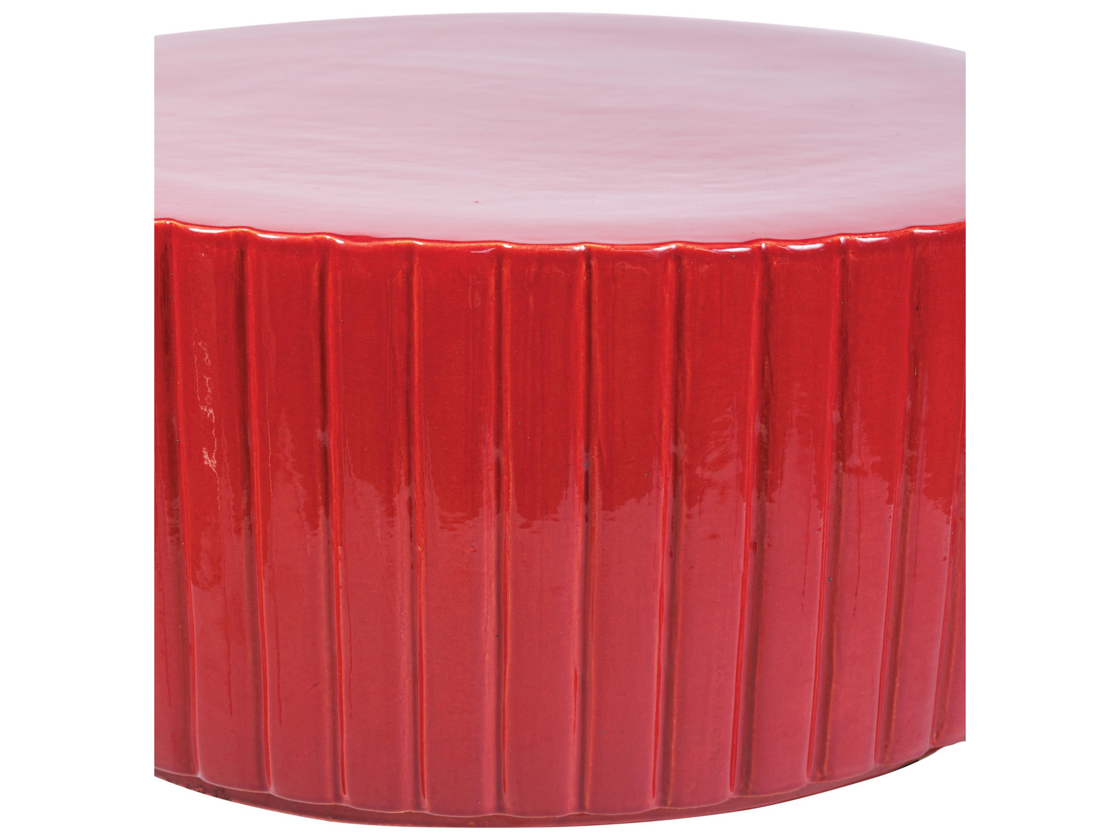 Seasonal Living Ceramics Plum Gloss Ceramic Round End Table