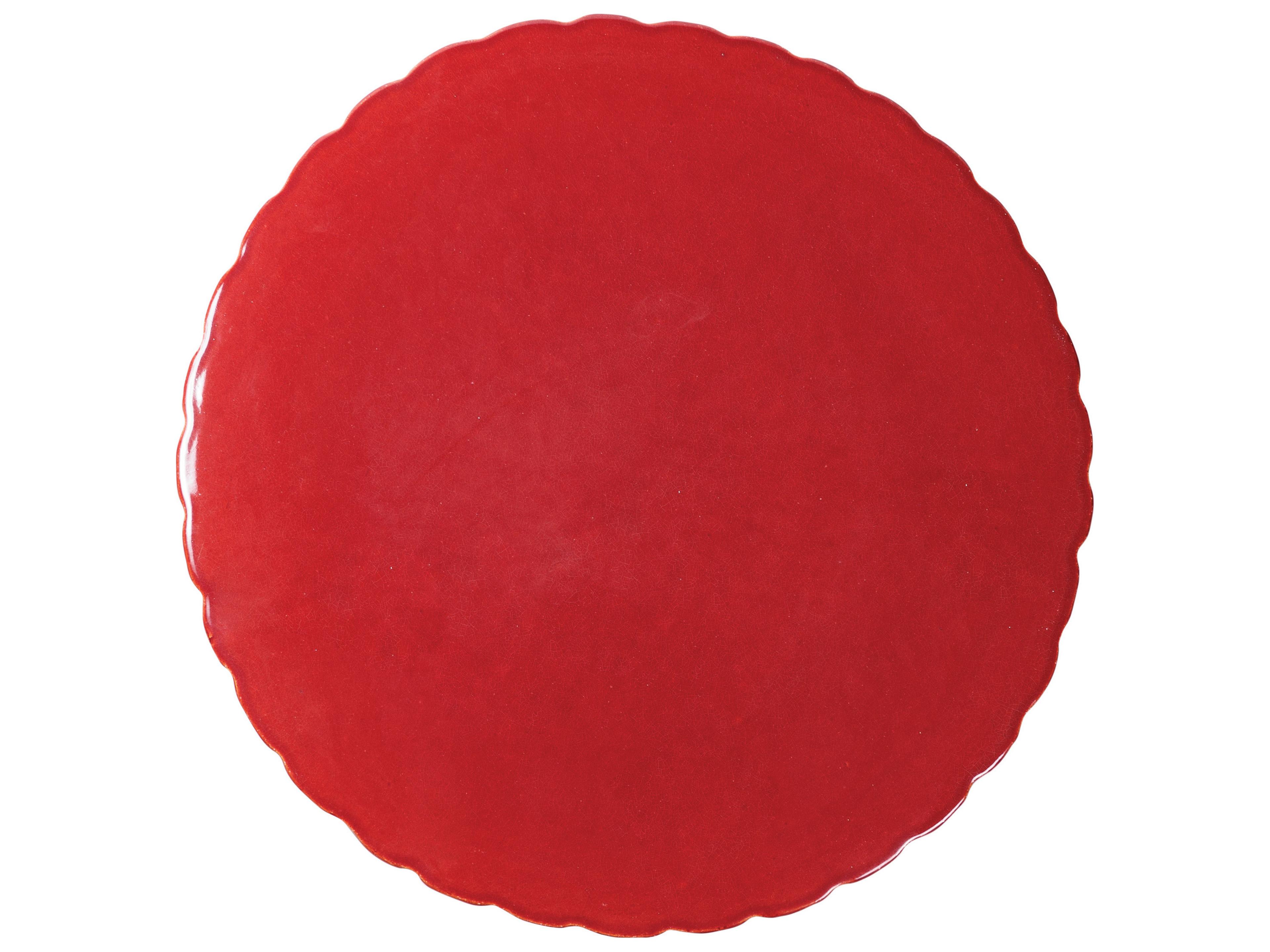 Seasonal Living Ceramics Plum Gloss Ceramic Round End Table