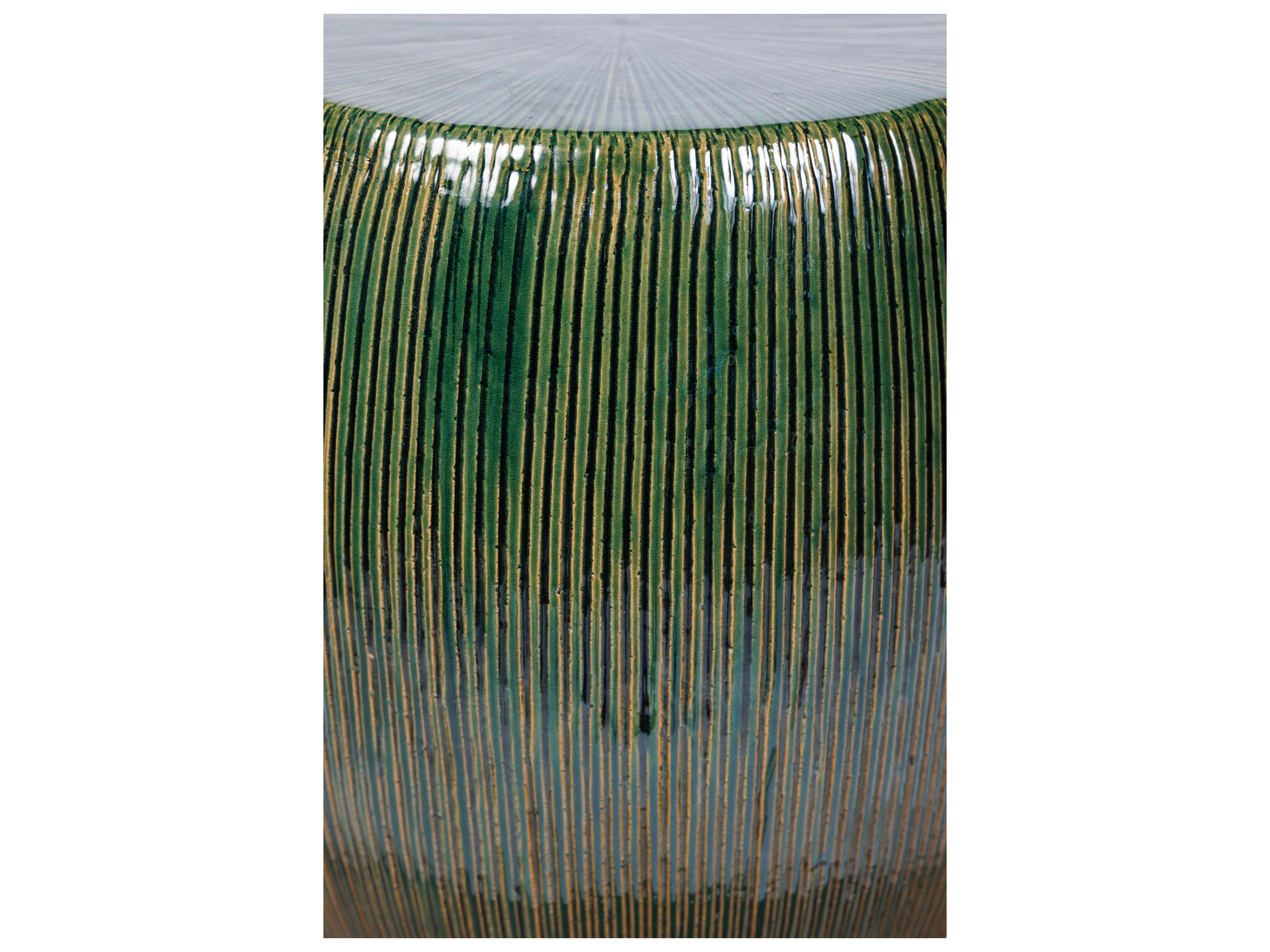 Seasonal Living Ceramics Emerald Texture Gloss Ceramic Dining Chair