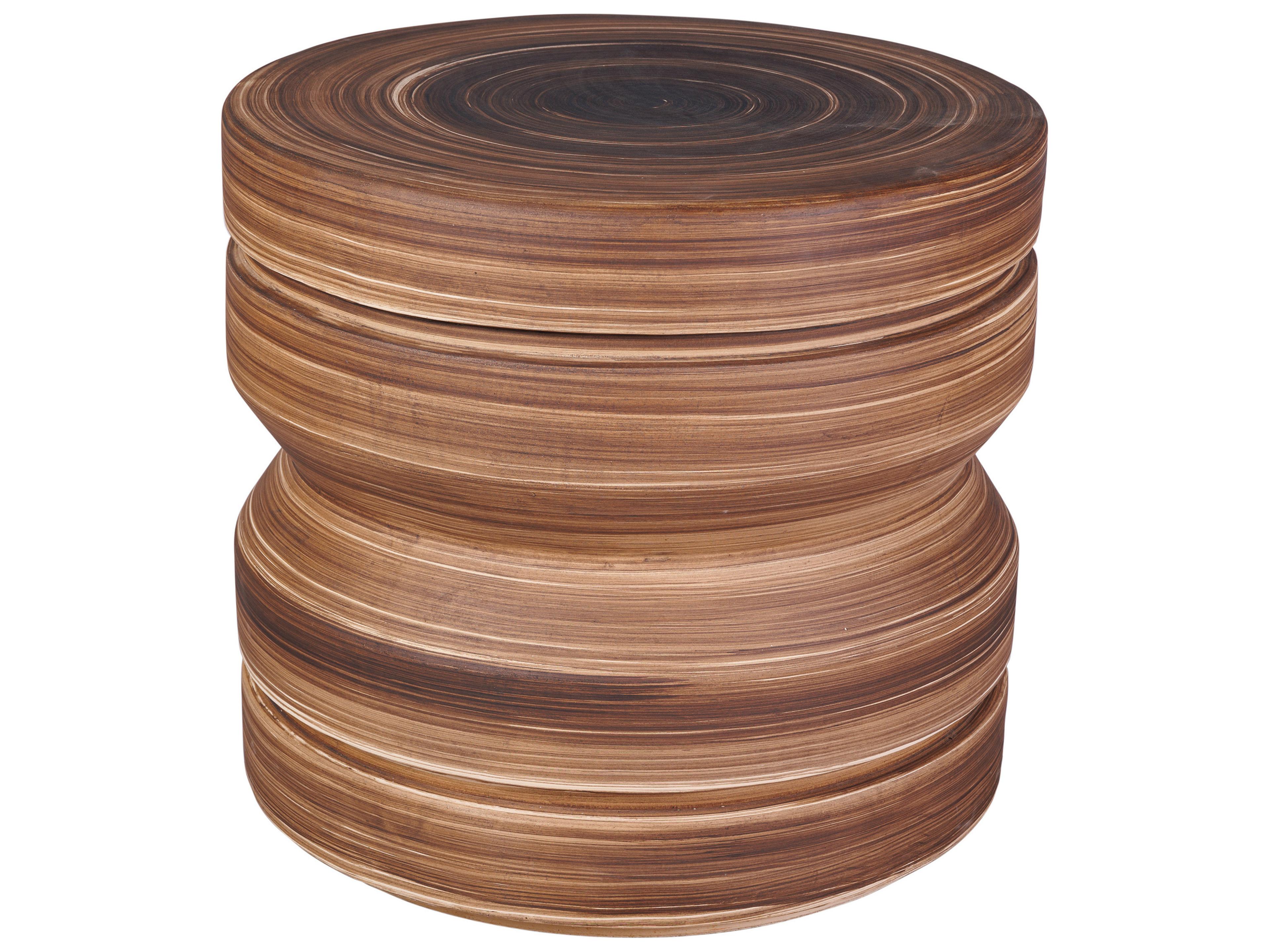 Ceramics Natural Brush Matte Ceramic Round End Table