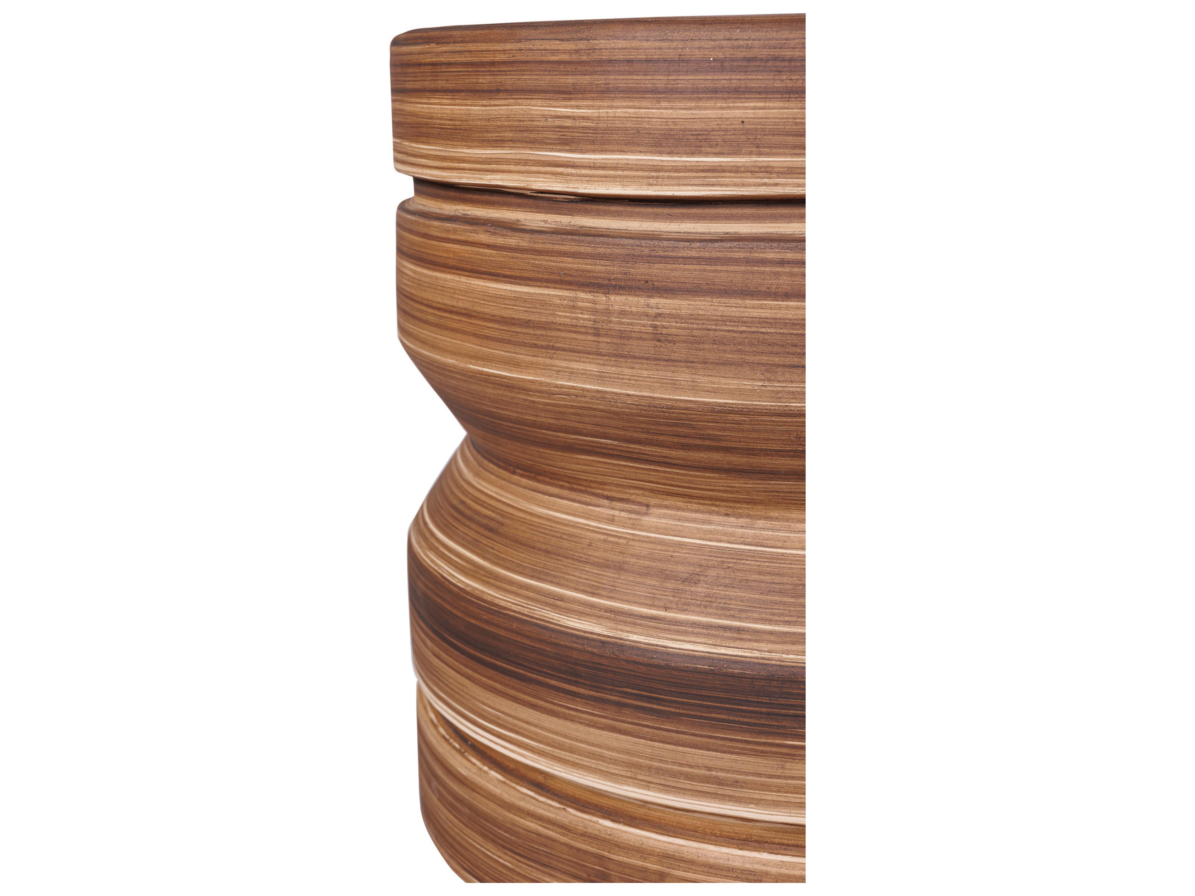 Seasonal Living Ceramics Natural Brush Matte Ceramic Round End Table