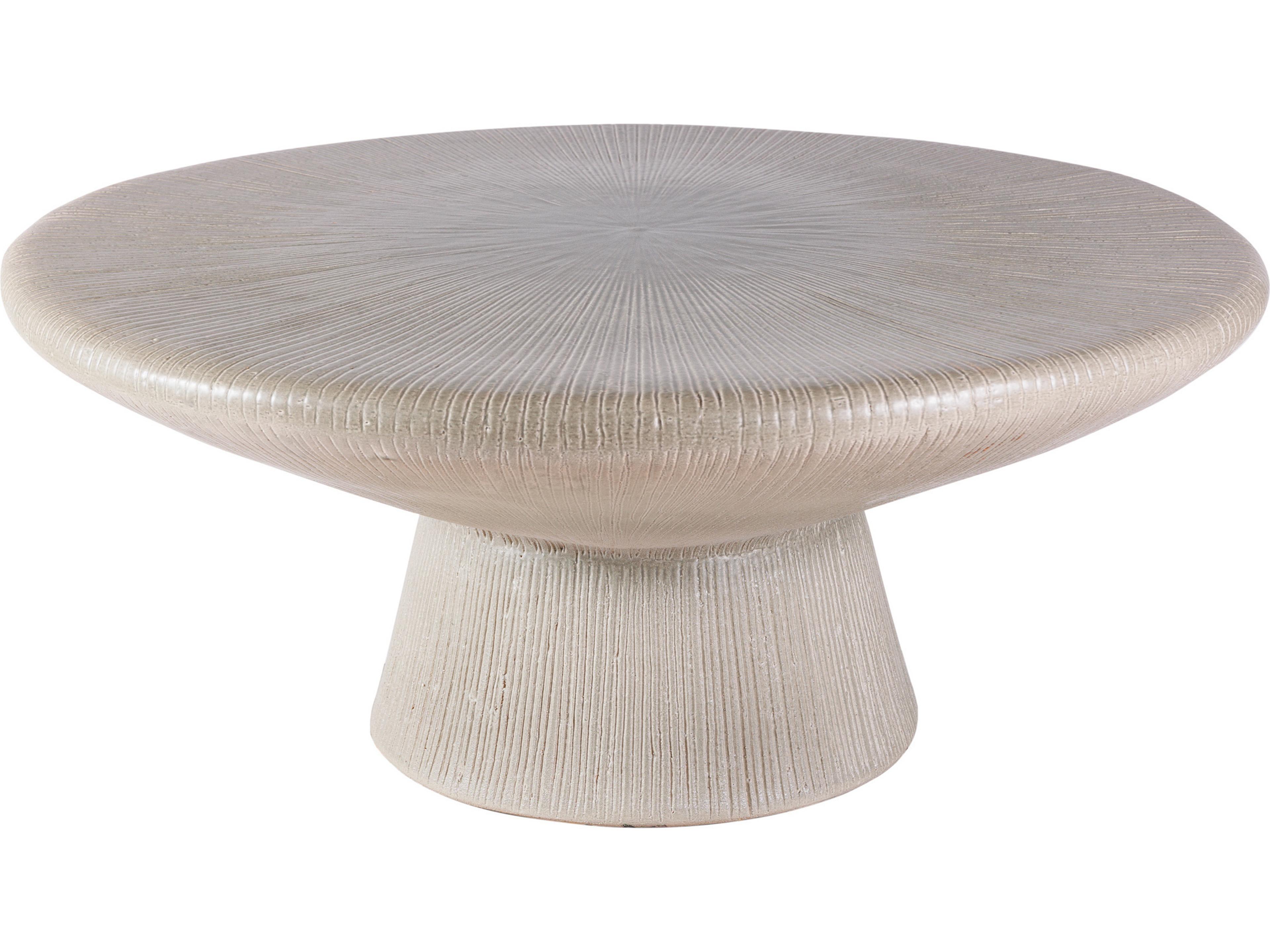 Ceramics Olive Semi-gloss Ceramic Round Coffee Table