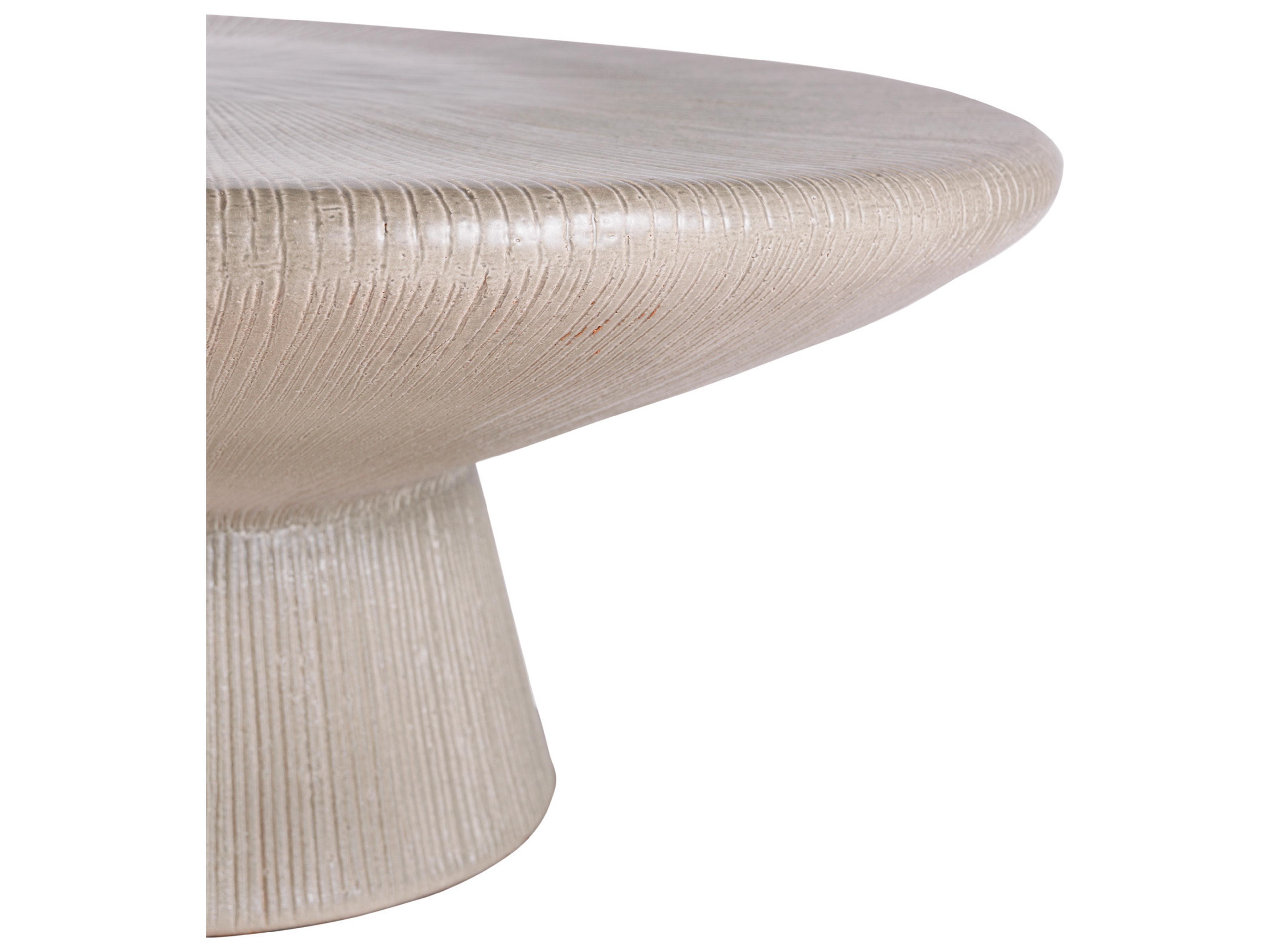 Seasonal Living Ceramics Olive Semi-gloss Ceramic Round Coffee Table