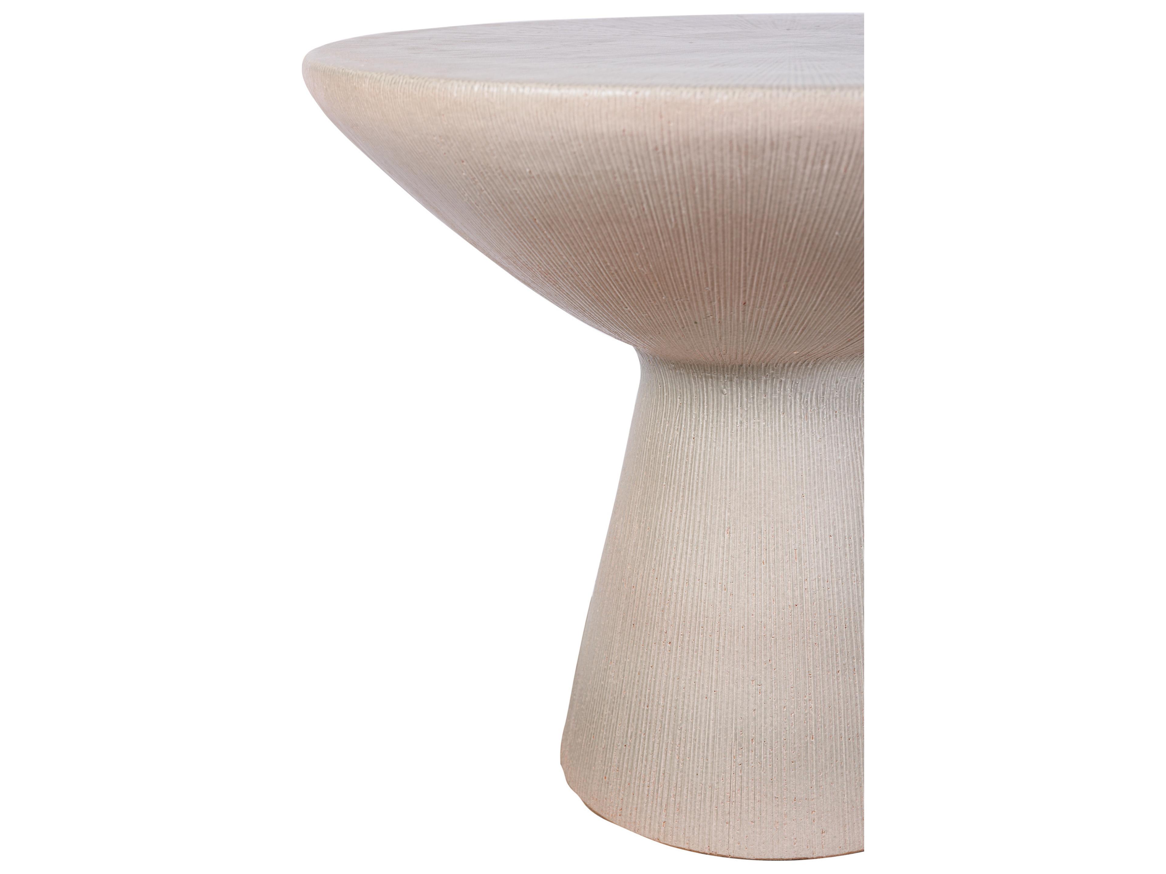 Seasonal Living Ceramics Olive Semi-gloss Ceramic Round End Table