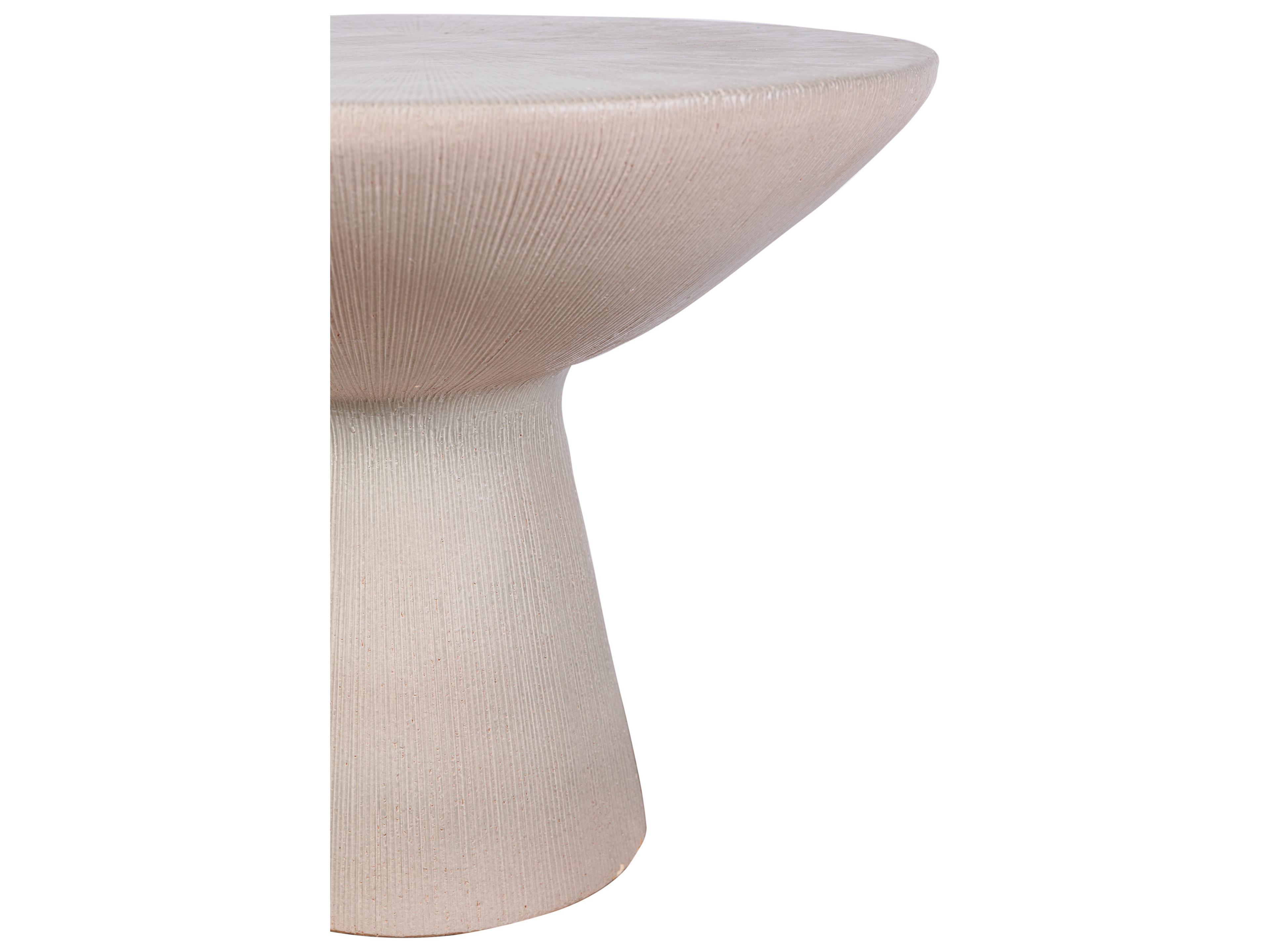 Seasonal Living Ceramics Olive Semi-gloss Ceramic Round End Table