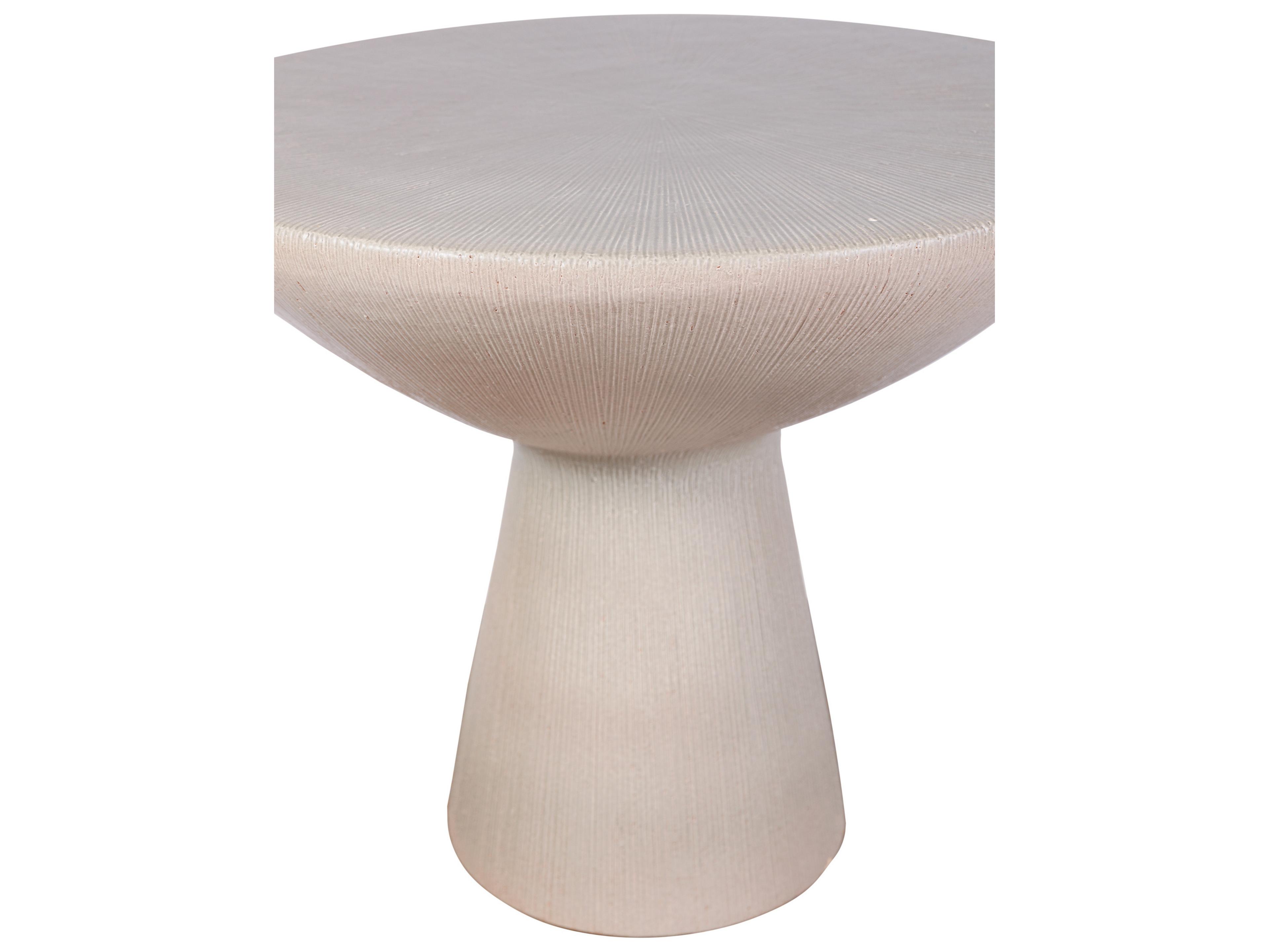 Seasonal Living Ceramics Olive Semi-gloss Ceramic Round End Table